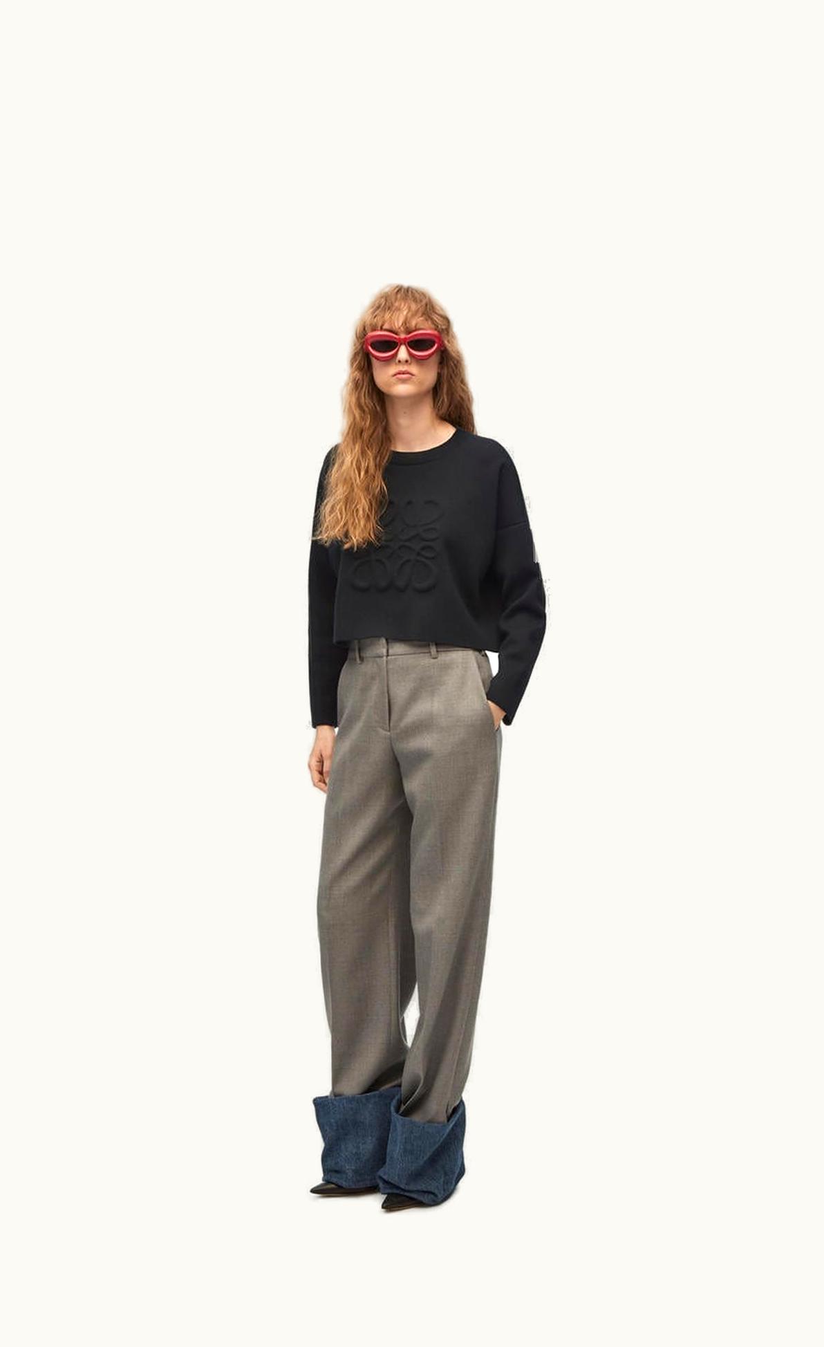 Loewe Loewe Short Anagram Sweater In Wool UZ0127402