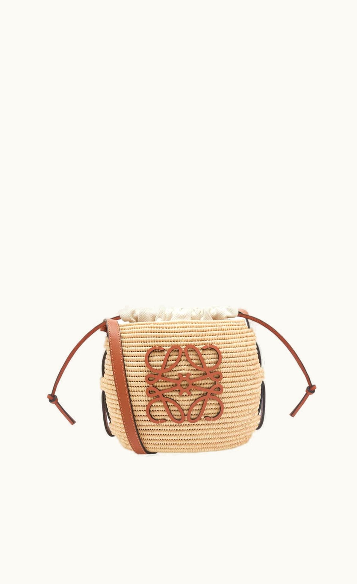 Loewe Loewe Beehive Basket Bag In Raffia And Calfskin
