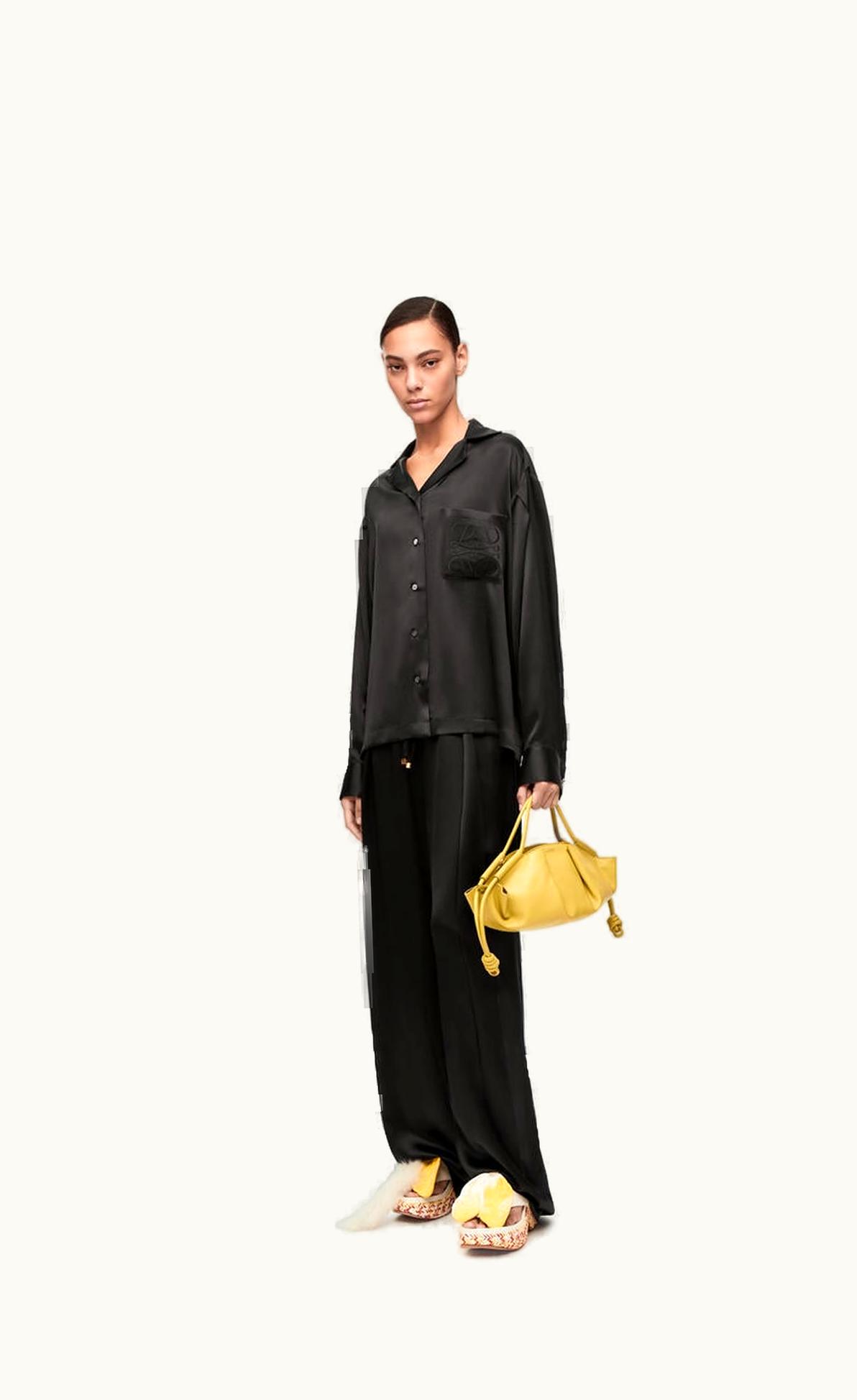 Loewe Loewe Anagram Pyjama Blouse In Silk Satin UZ0127456