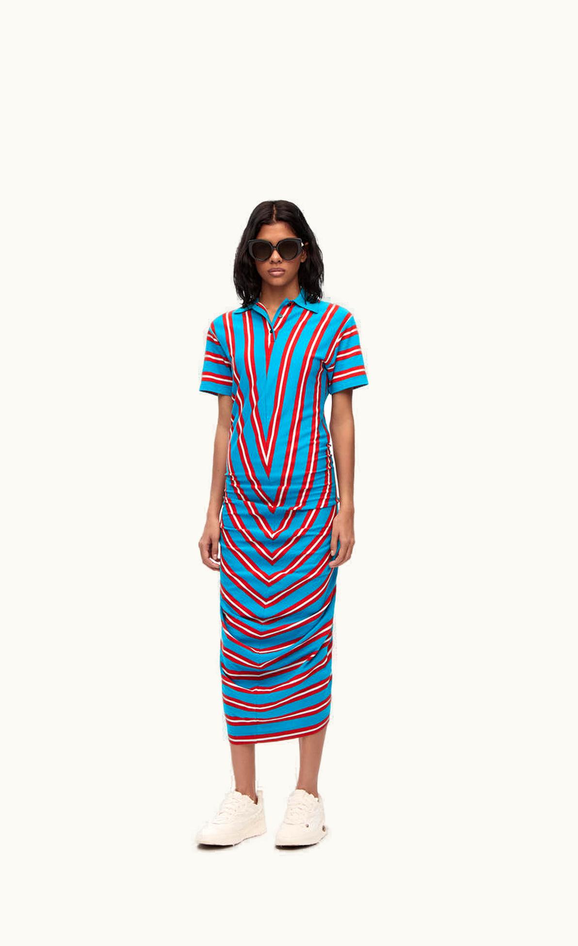 Loewe Loewe Stripe Polo Dress In Cotton