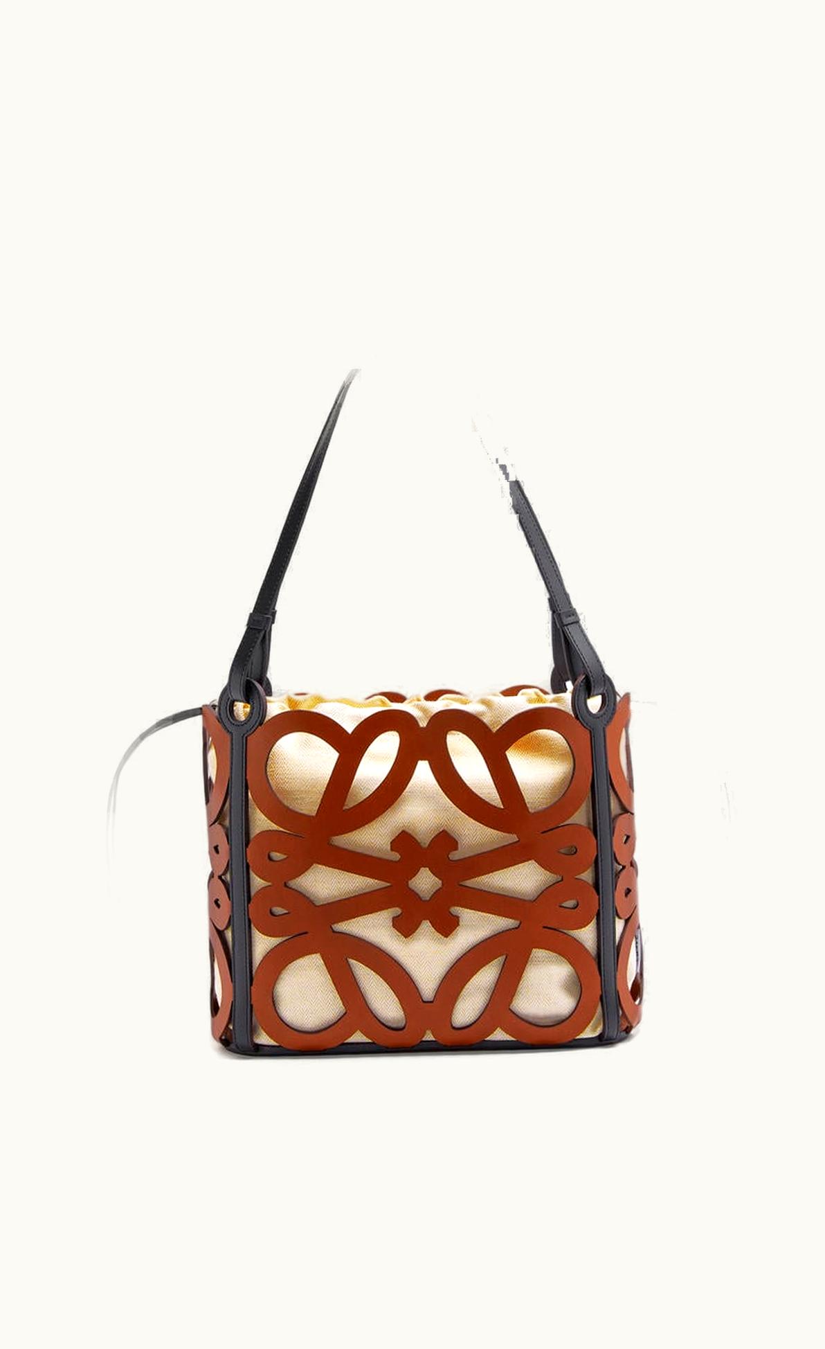 Loewe Loewe Small Anagram Cut-Out Tote In Calfskin UZ0127550