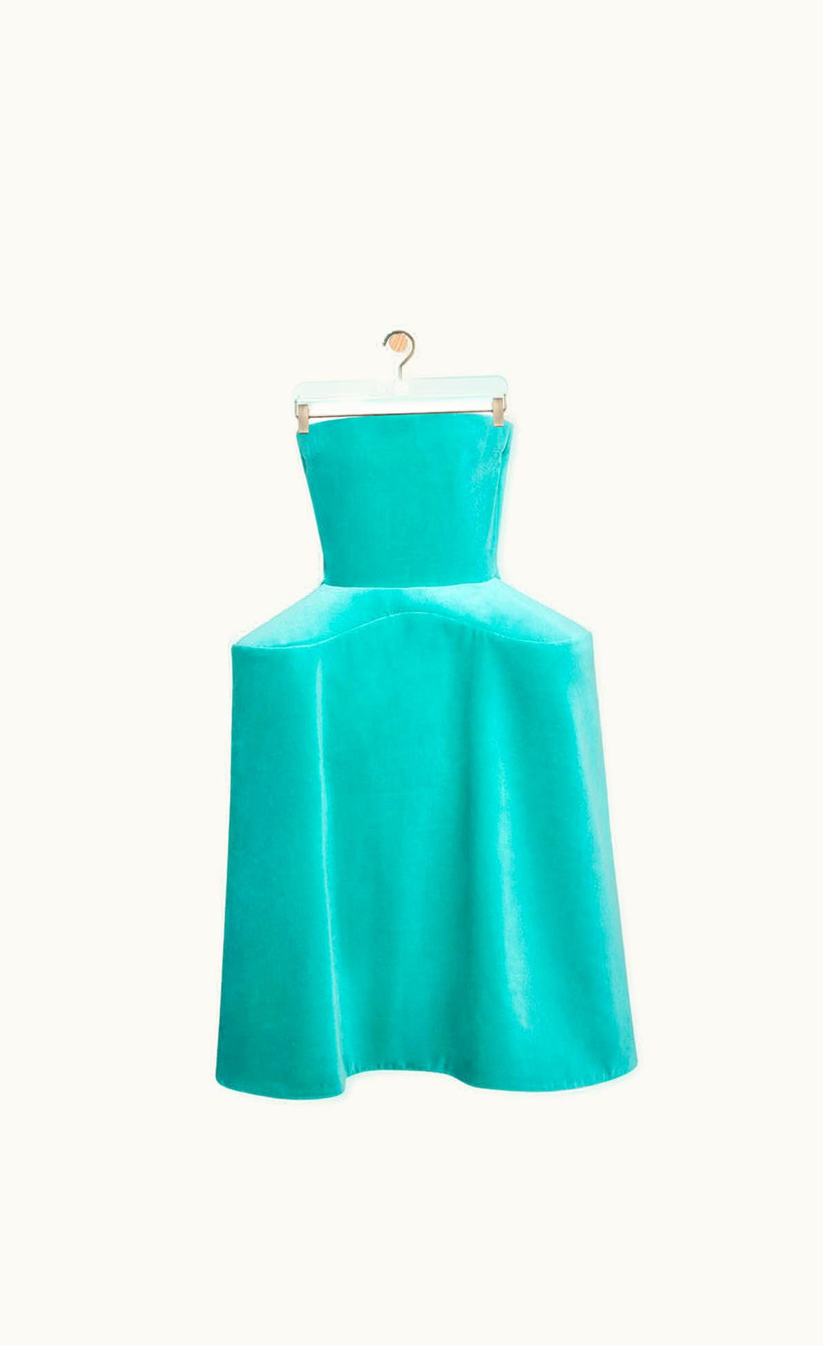 Loewe Loewe Peplum Bustier Dress In Cotton Velvet UZ0127602