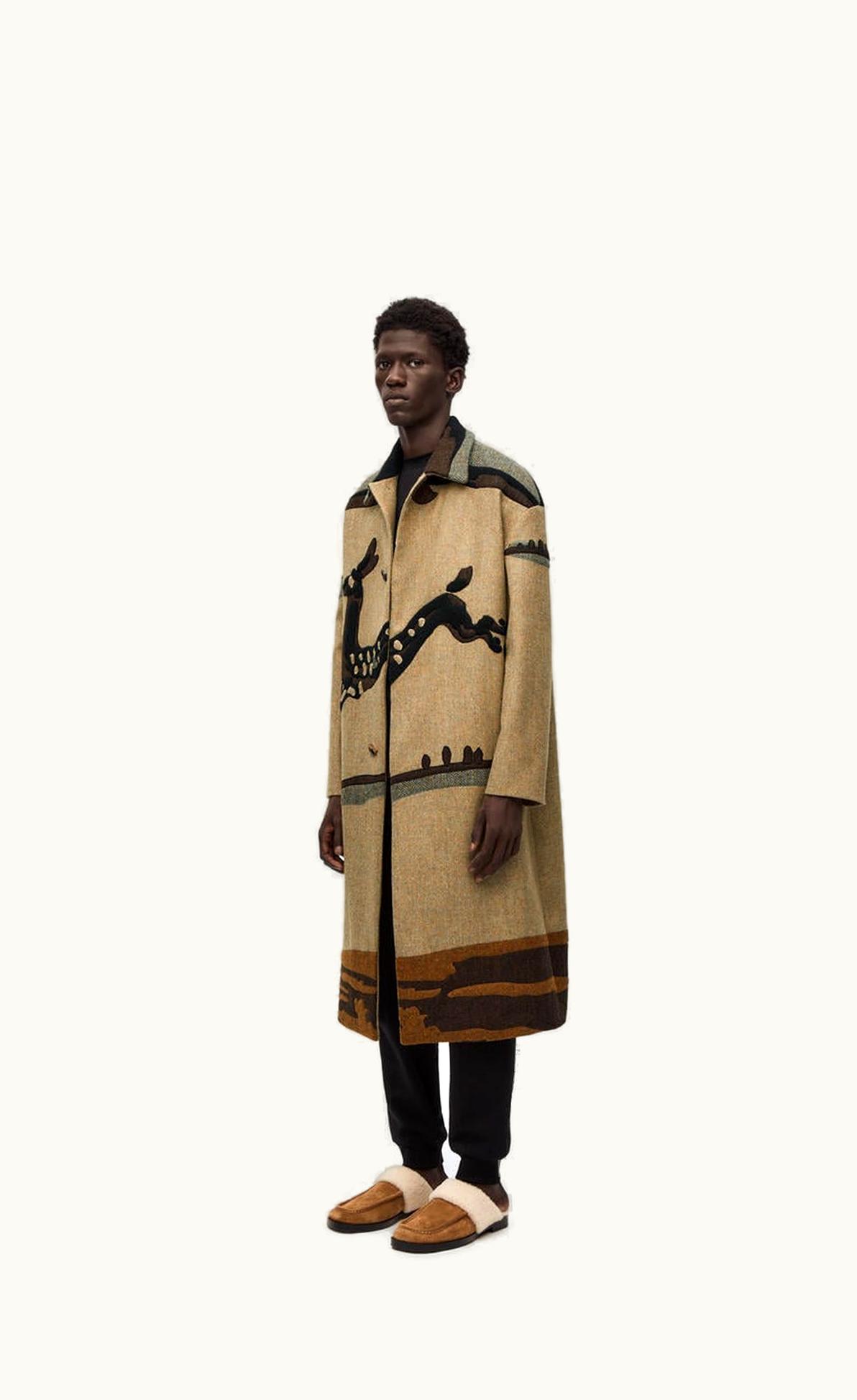 Loewe Loewe Deer Intarsia Coat In Wool UZ0127649