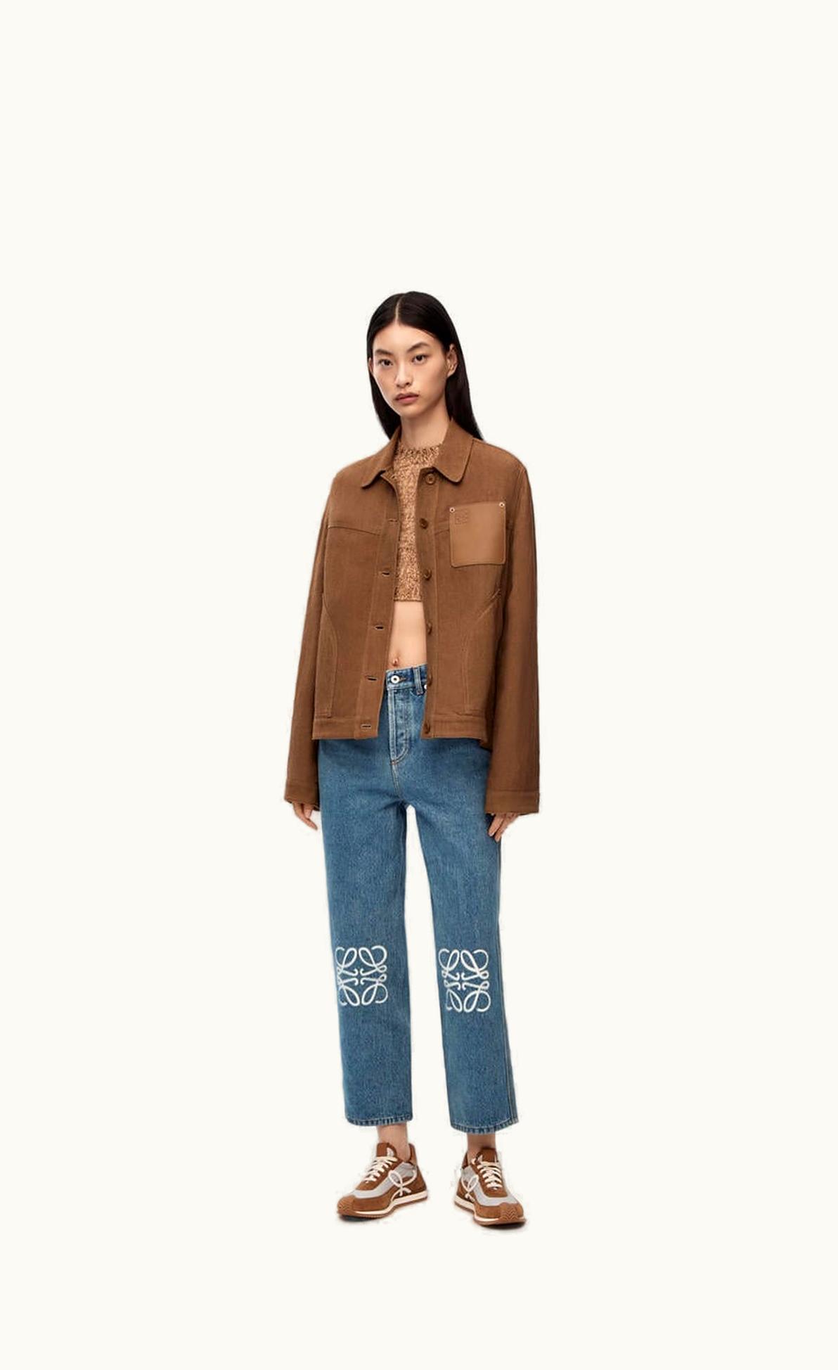 Loewe Loewe Anagram Cropped Jeans In Denim