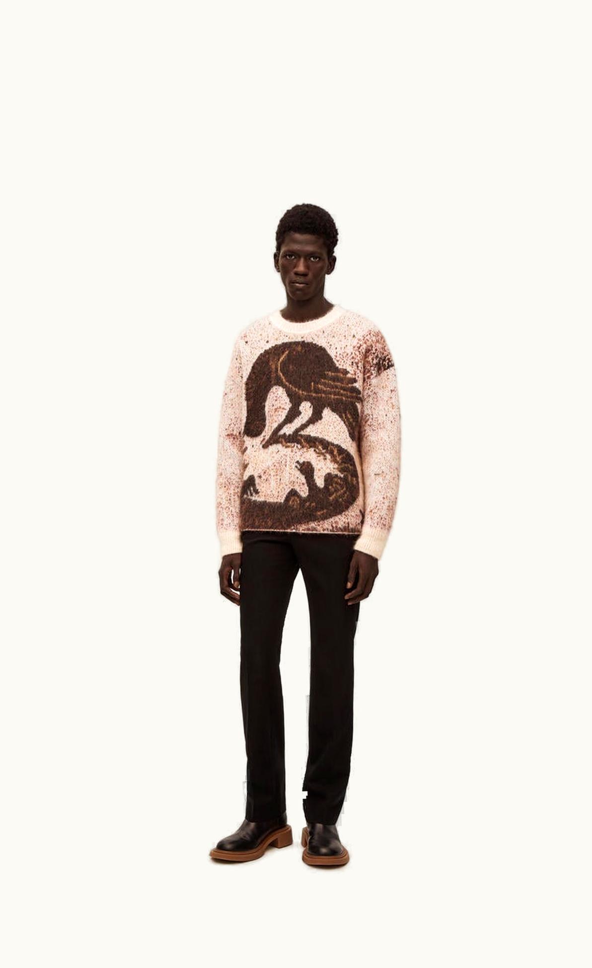 Loewe Loewe Bird Intarsia Sweater In Alpaca And Wool UZ0127724
