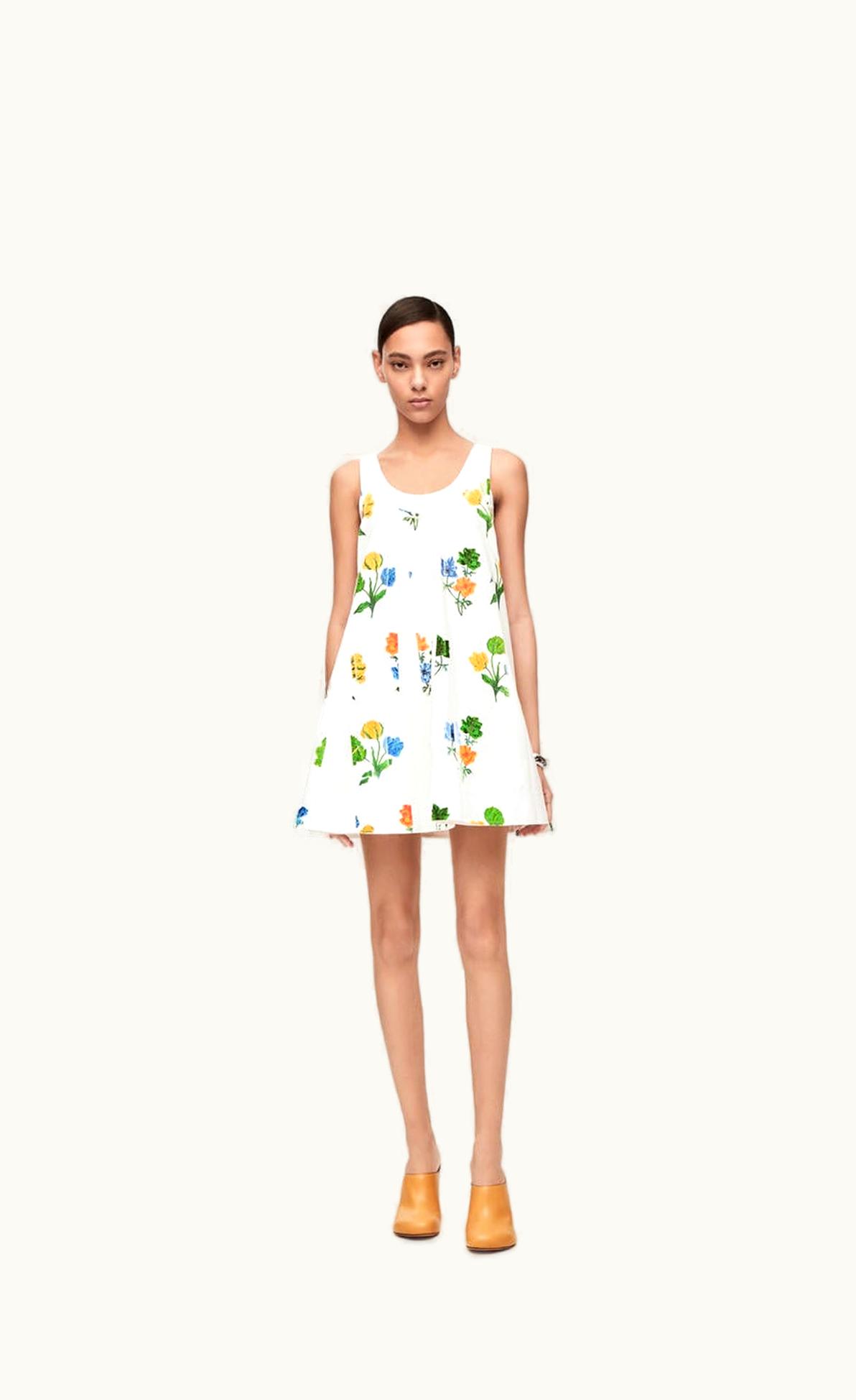 Loewe Loewe Flower Trapeze Dress In Cotton Poplin UZ0127885