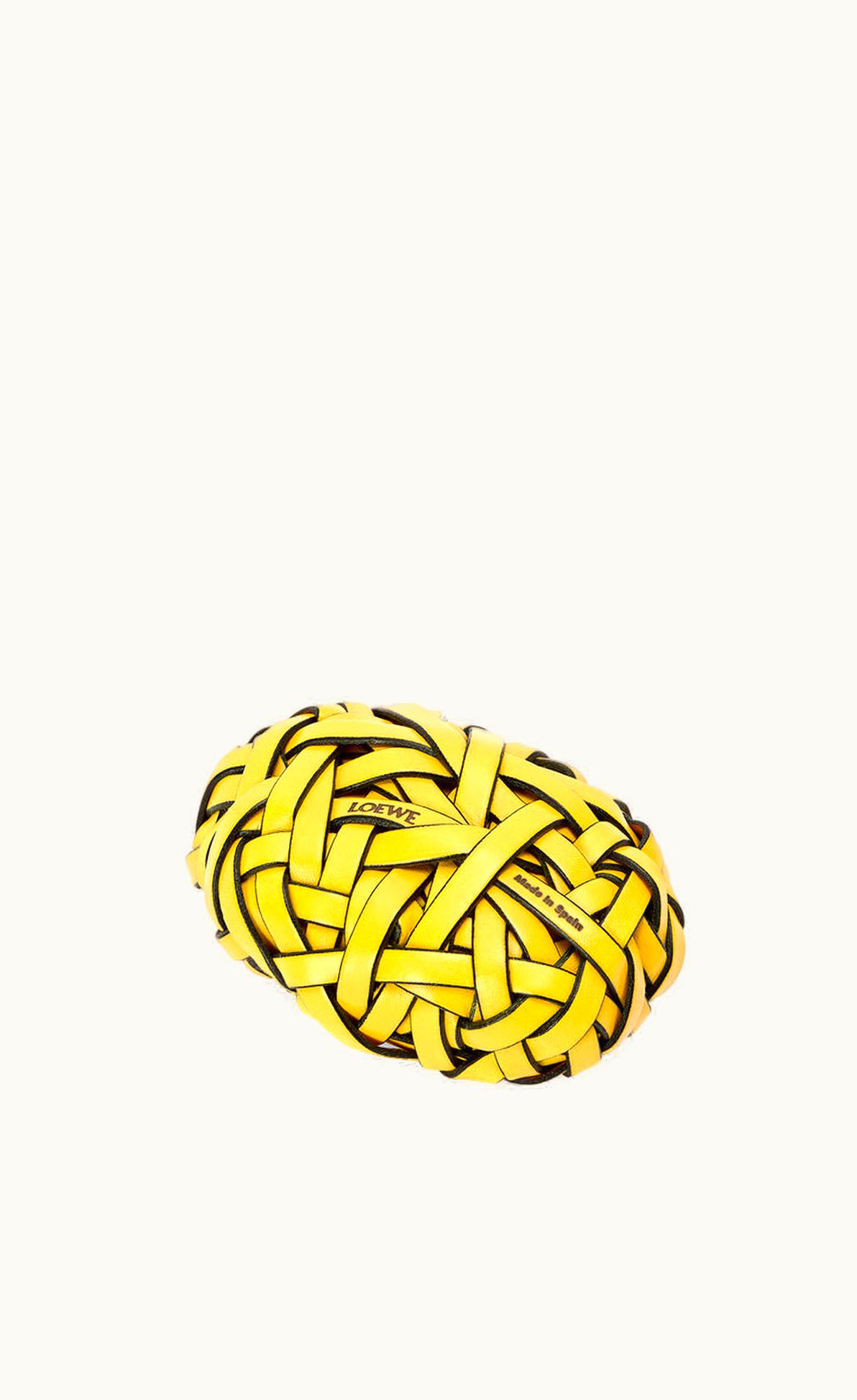 Loewe Loewe Nest Woven Paperweight In Stone And Calfskin