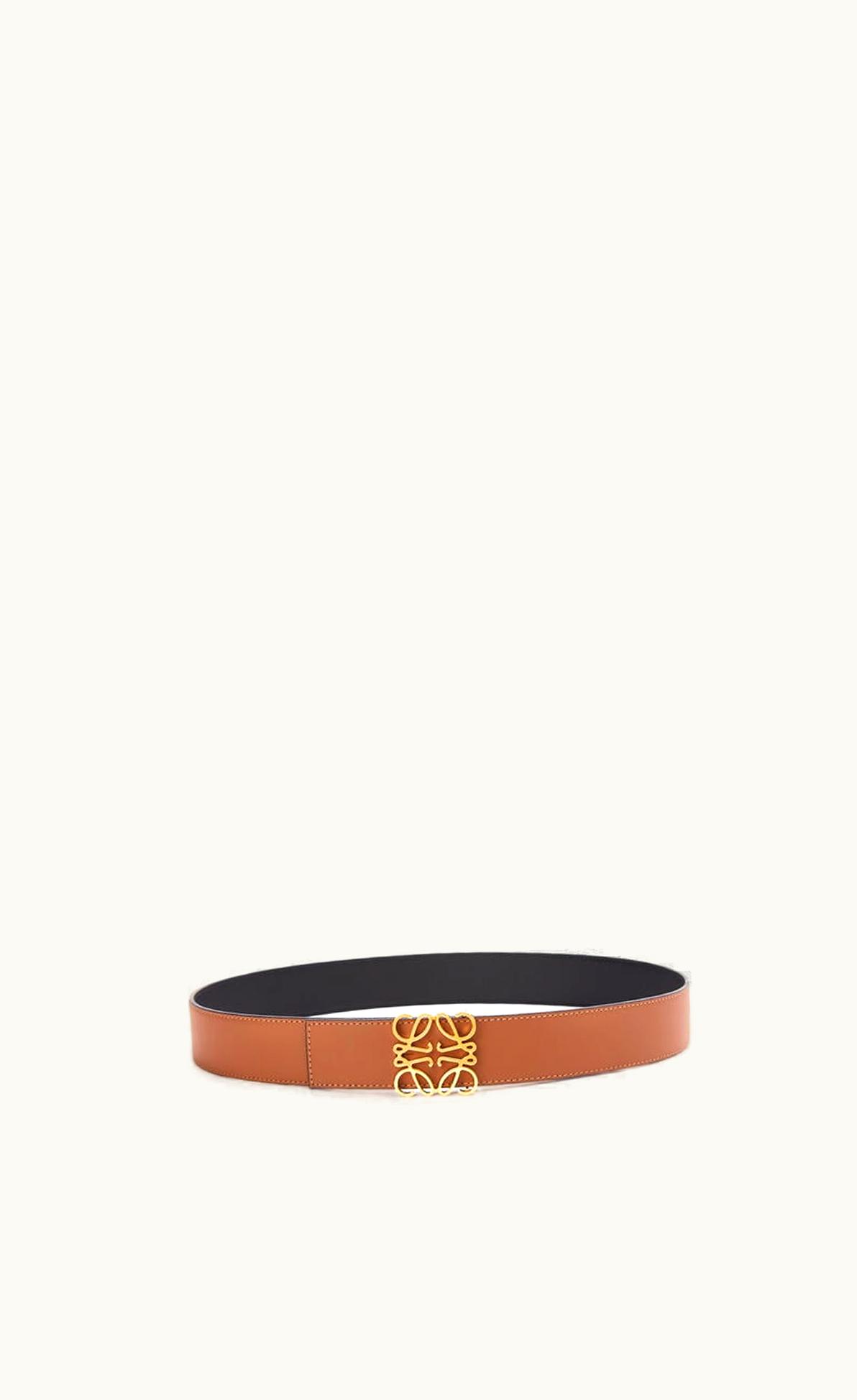 Loewe Loewe Reversible Anagram Belt In Smooth Calfskin And Brass UZ0128009