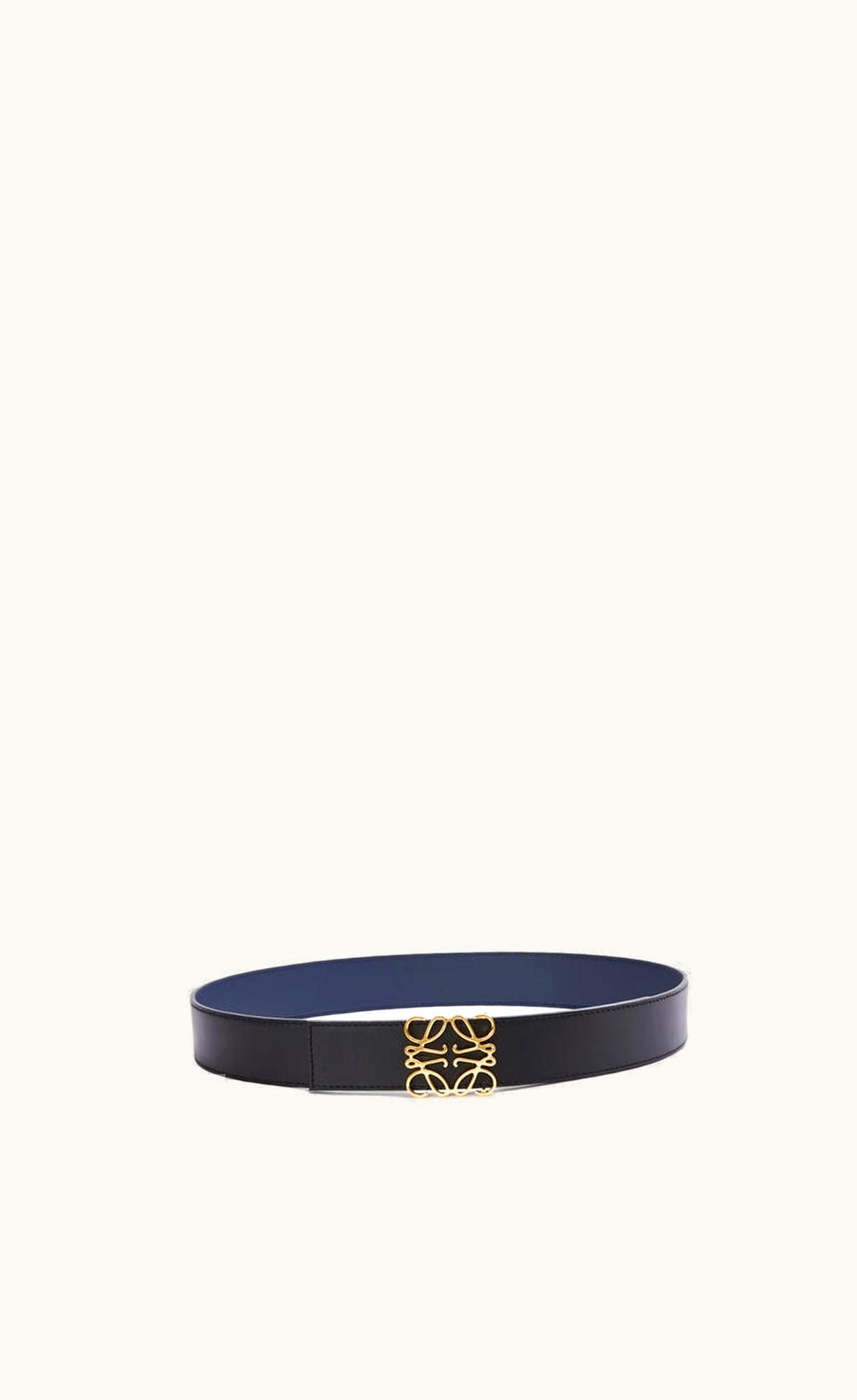 Loewe Loewe Reversible Anagram Belt In Smooth Calfskin And Brass UZ0128321