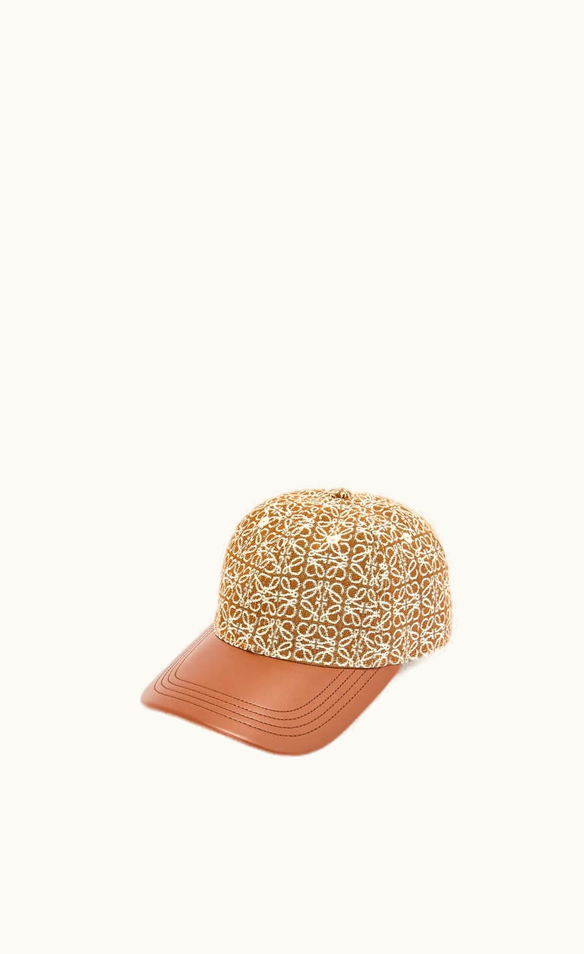 Loewe Loewe Anagram Cap In Jacquard And Calfskin UZ0128447