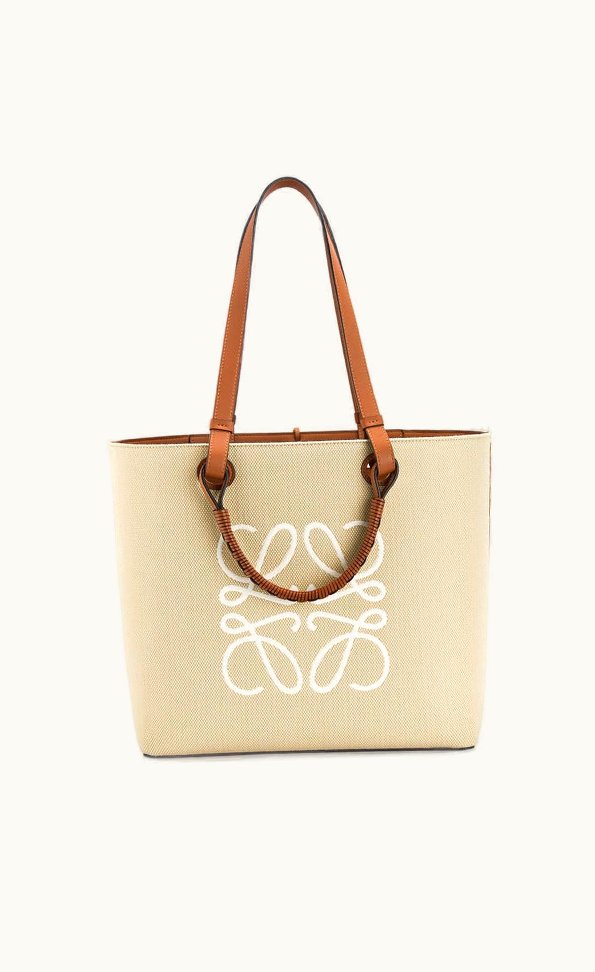 Loewe Loewe Anagram Tote Bag In Jacquard And Calfskin