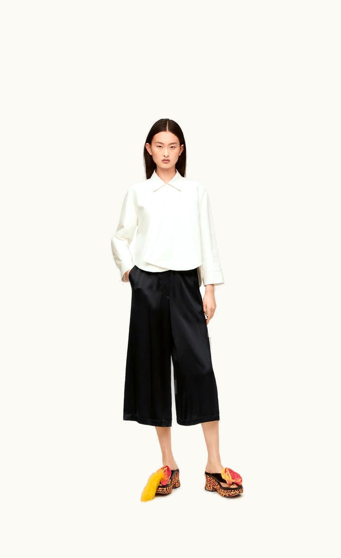 Loewe Loewe Cropped Trousers In Crepe Satin UZ0128498