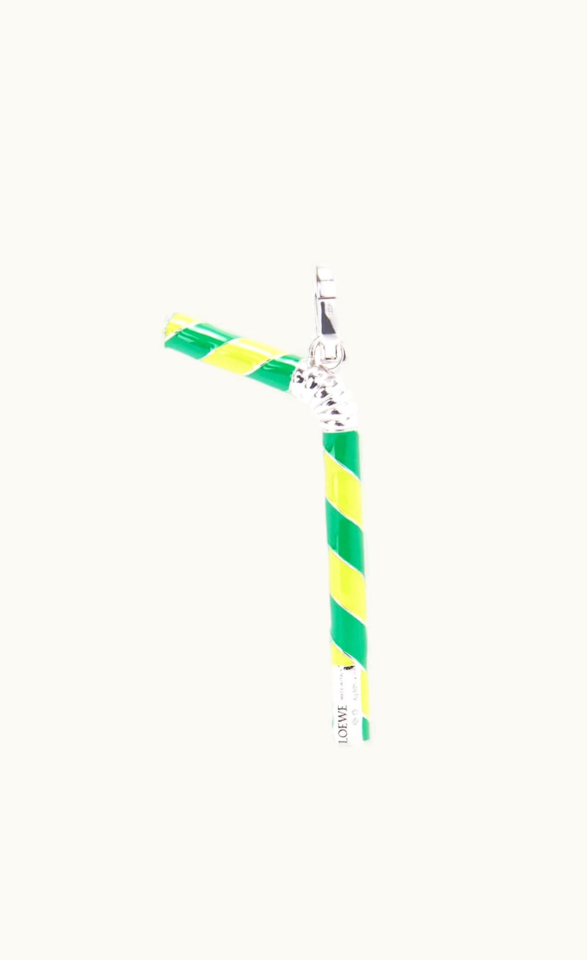 Loewe Loewe Straw Pendant In Sterling Silver And Enamel UZ0128706