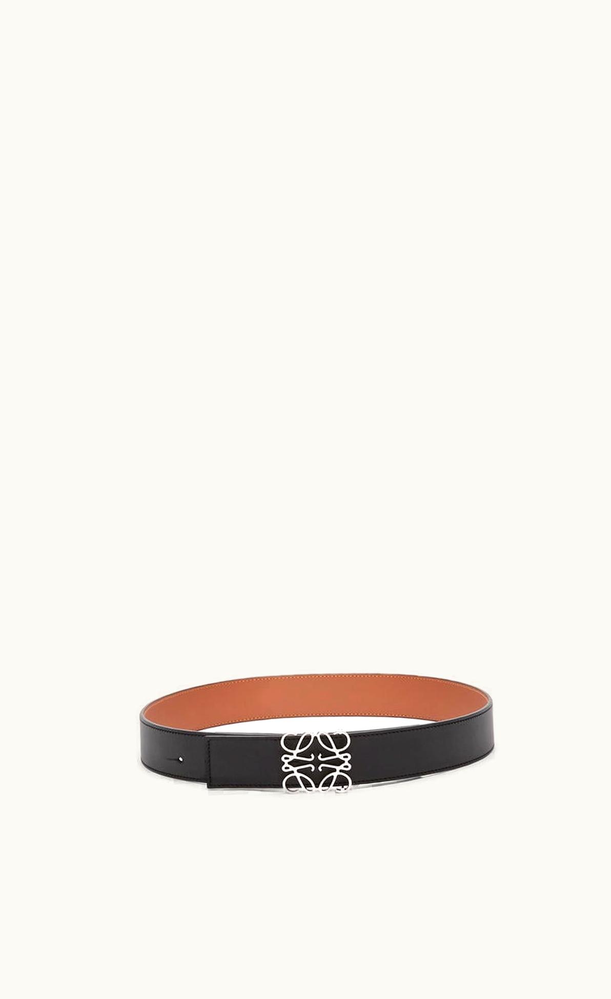 Loewe Loewe Reversible Anagram Belt In Smooth Calfskin And Brass UZ0128769