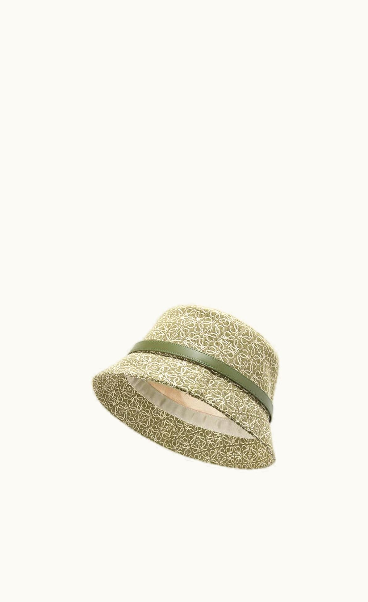 Loewe Loewe Anagram Bucket Hat In Jacquard And Calfskin UZ0128855