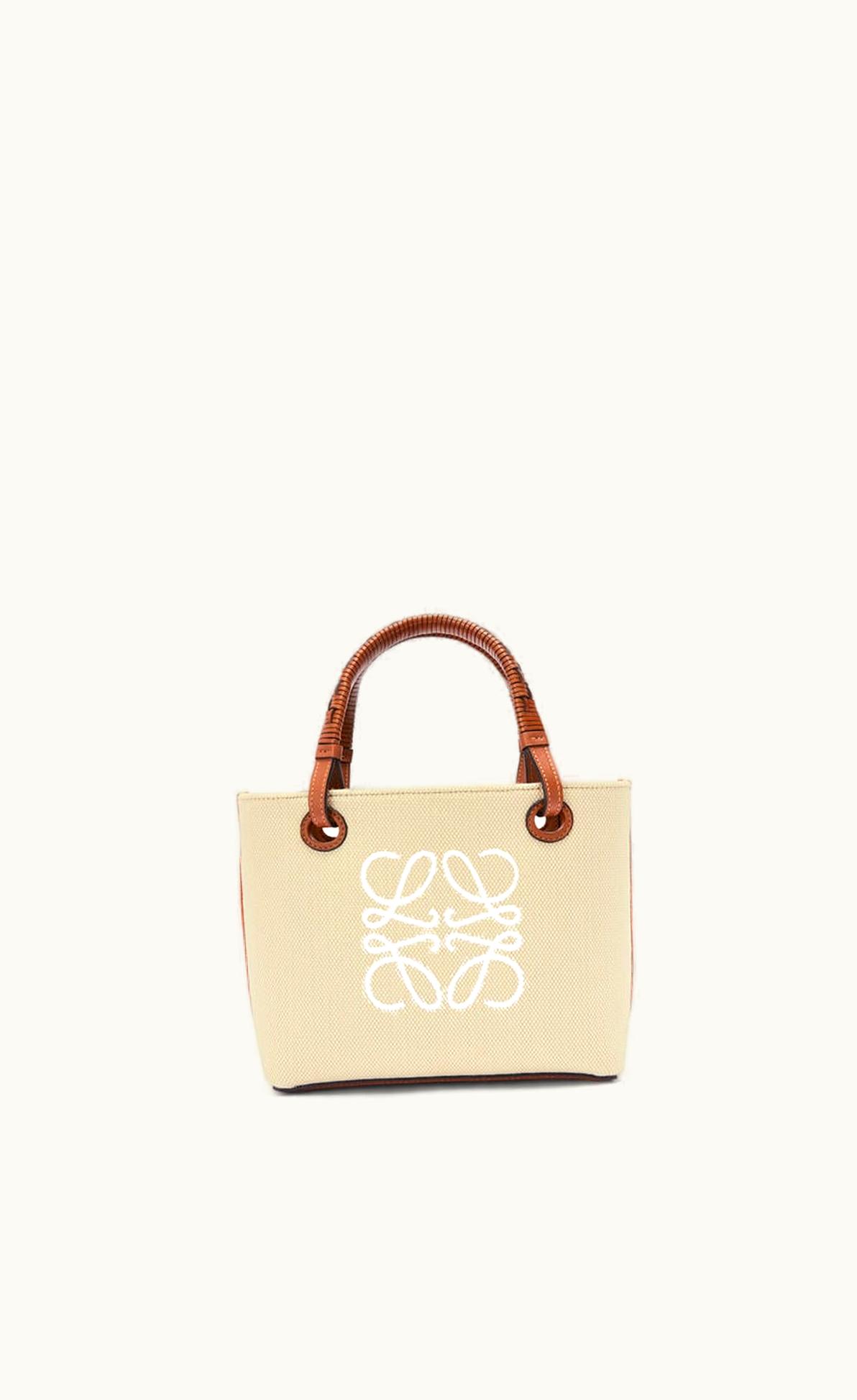 Loewe Loewe Mini Anagram Tote Bag In Jacquard And Calfskin