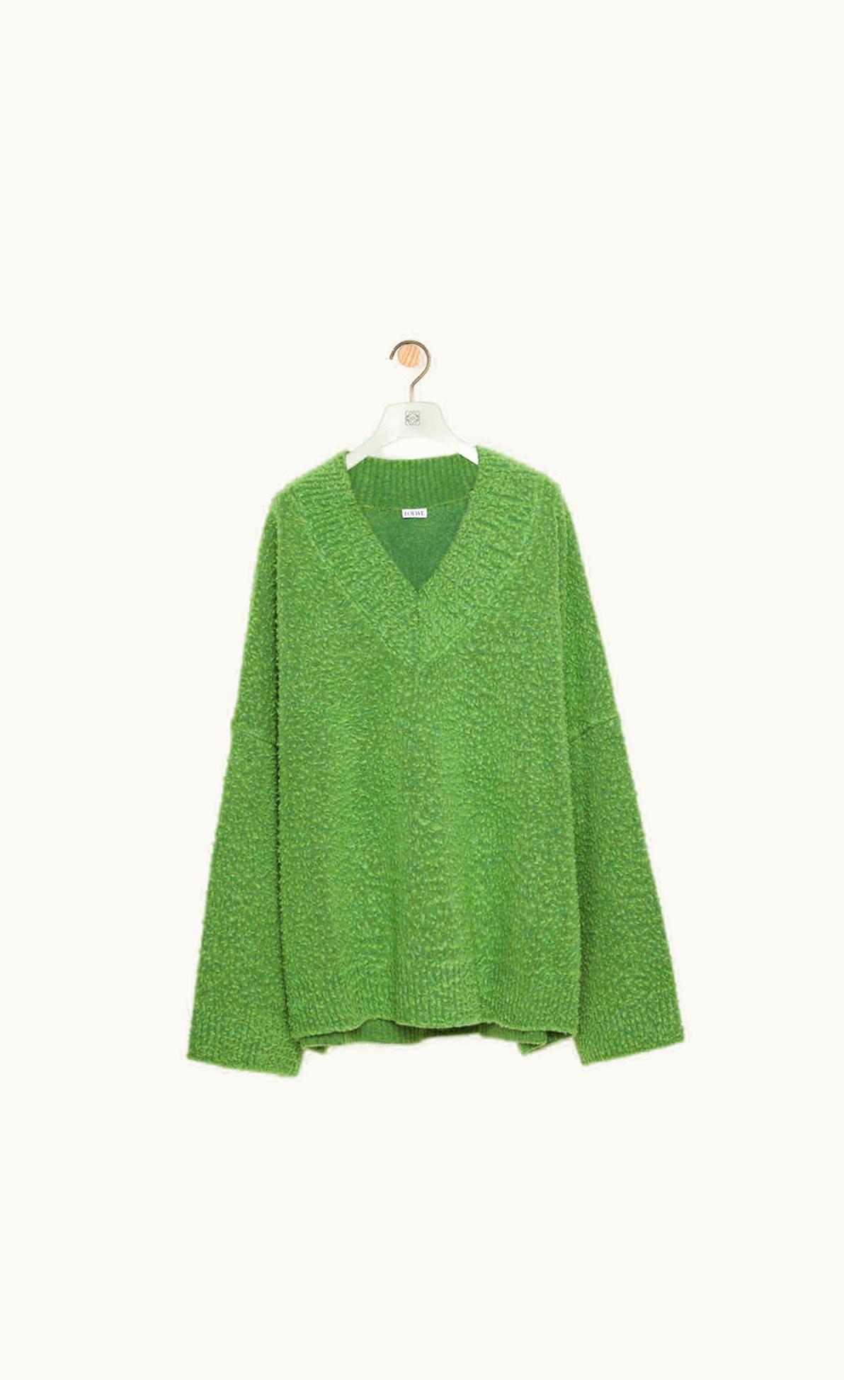 Loewe Loewe V-Neck Textured Sweater In Wool And Polyamide UZ0129140