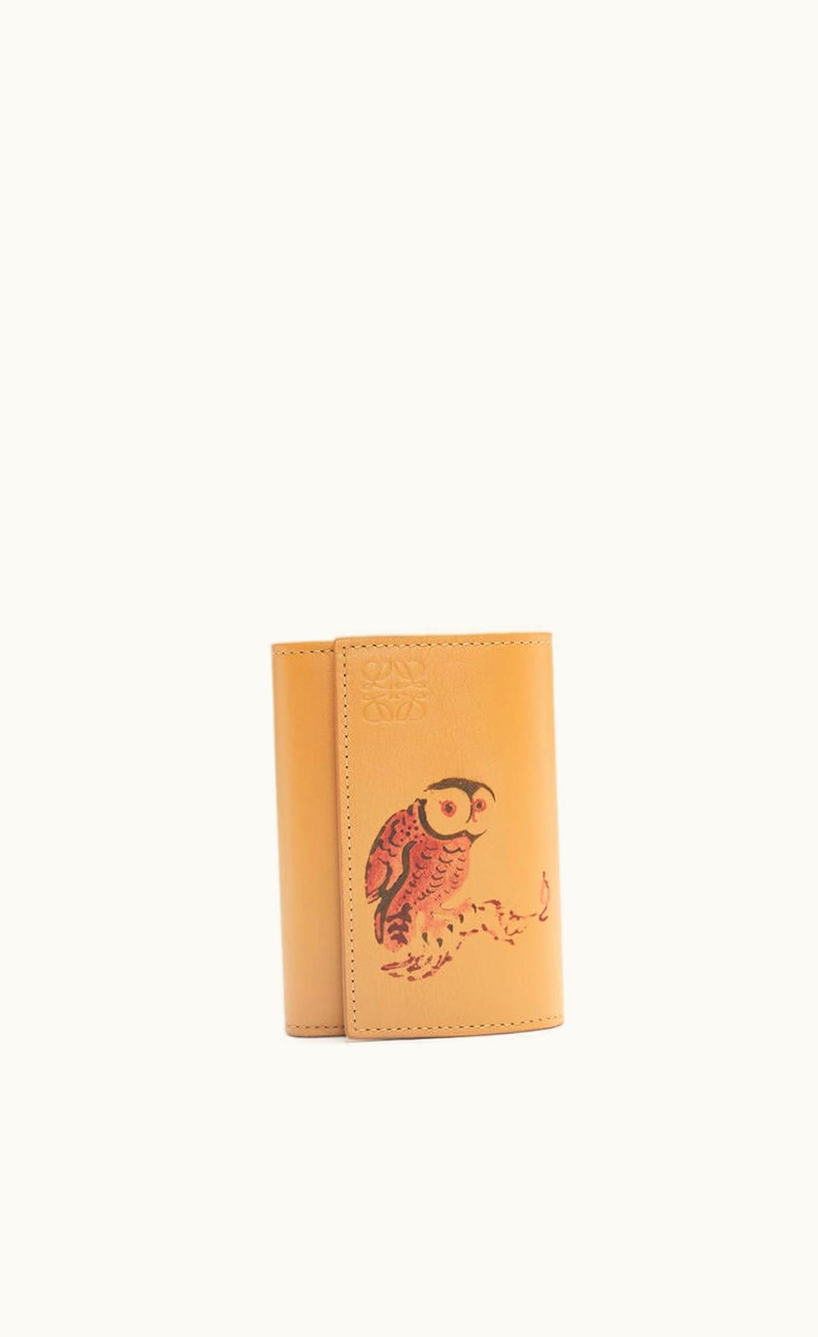 Loewe Loewe Owl Small Vertical Wallet In Classic Calfskin