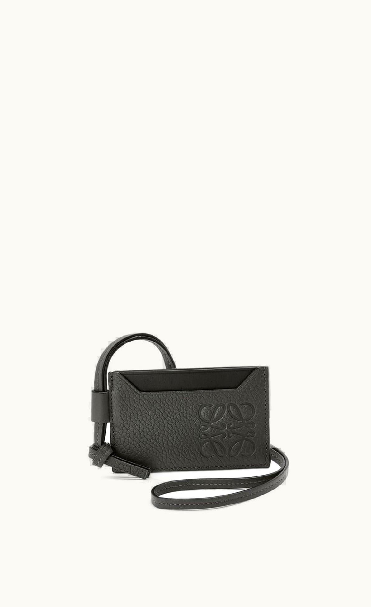 Loewe Loewe Brand Plain Cardholder Necklace In Grained Calfskin