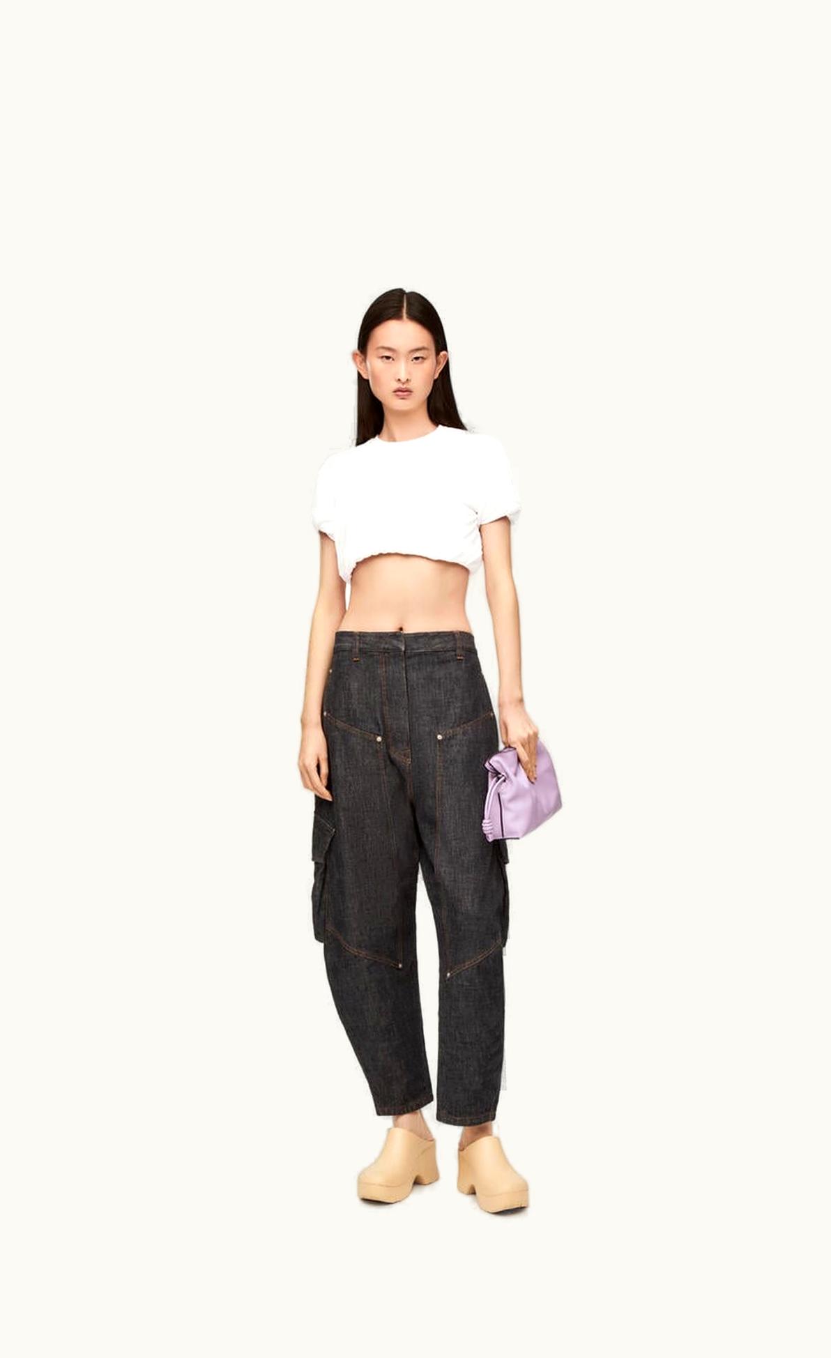 Loewe Loewe Padded Crop Top In Stretch Silk Chiffon UZ0129306