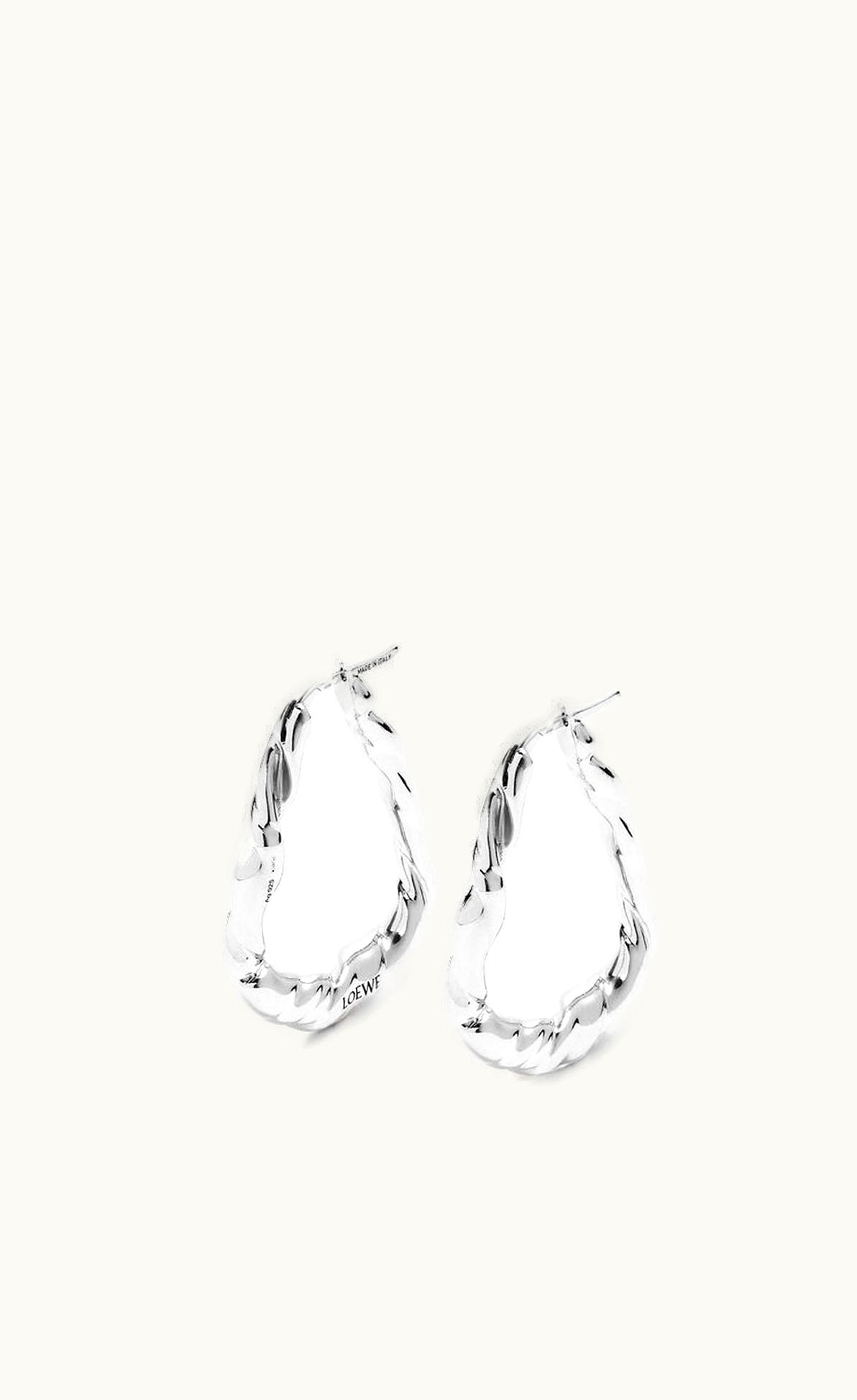Loewe Loewe Nappa Twist Loop Earrings In Sterling Silver UZ0129325