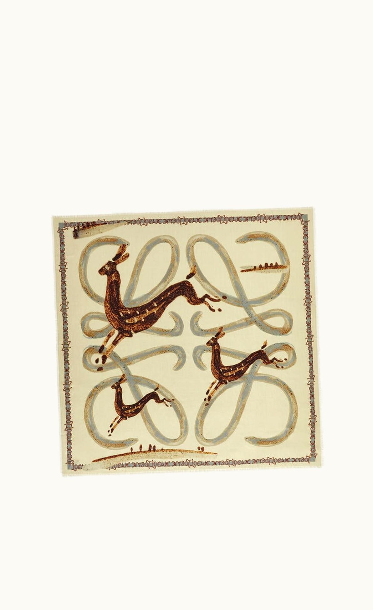 Loewe Loewe Deer Scarf In Wool, Cotton And Silk