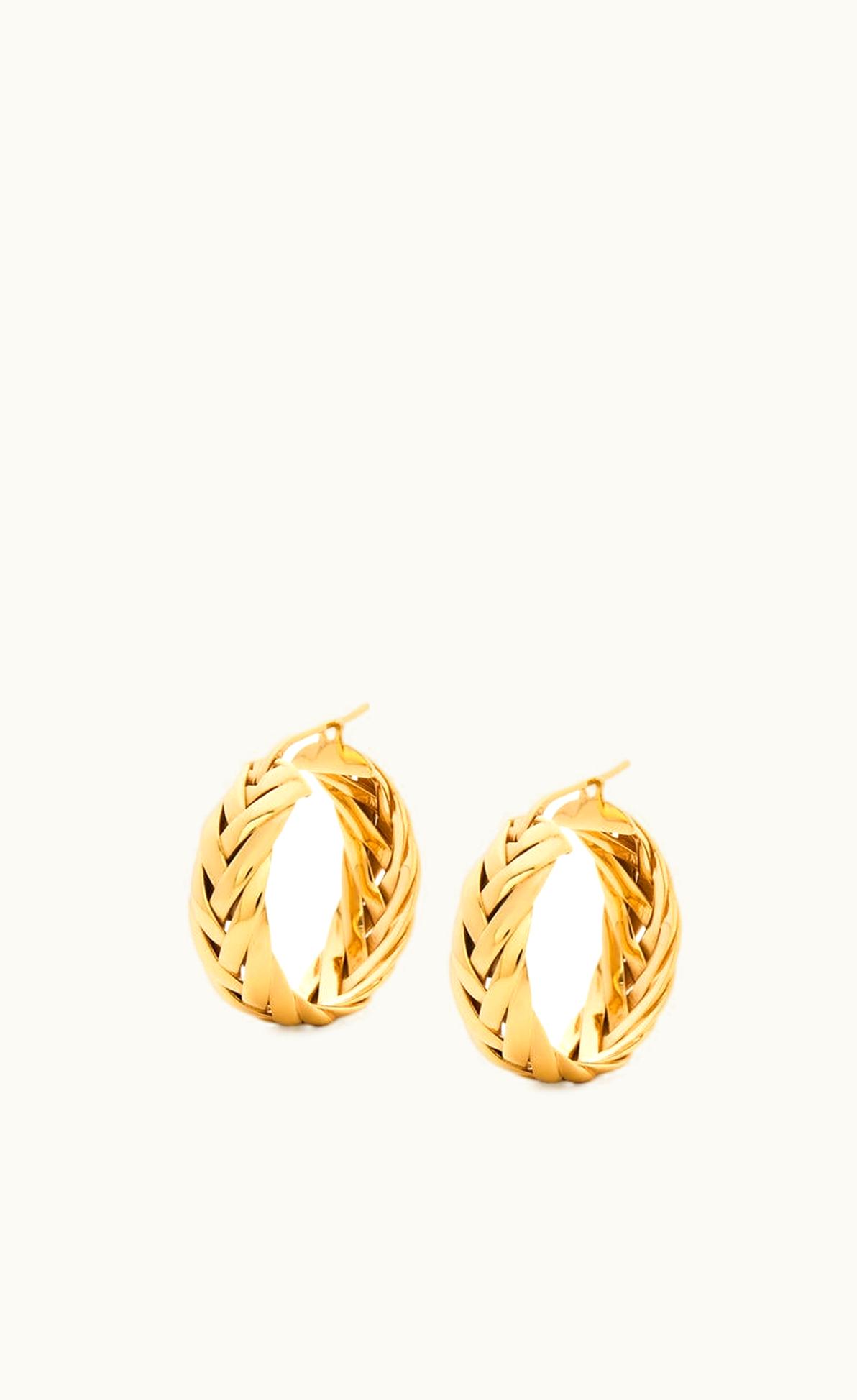 Loewe Braided Hoop Earrings In Sterling Silver UZ0129436