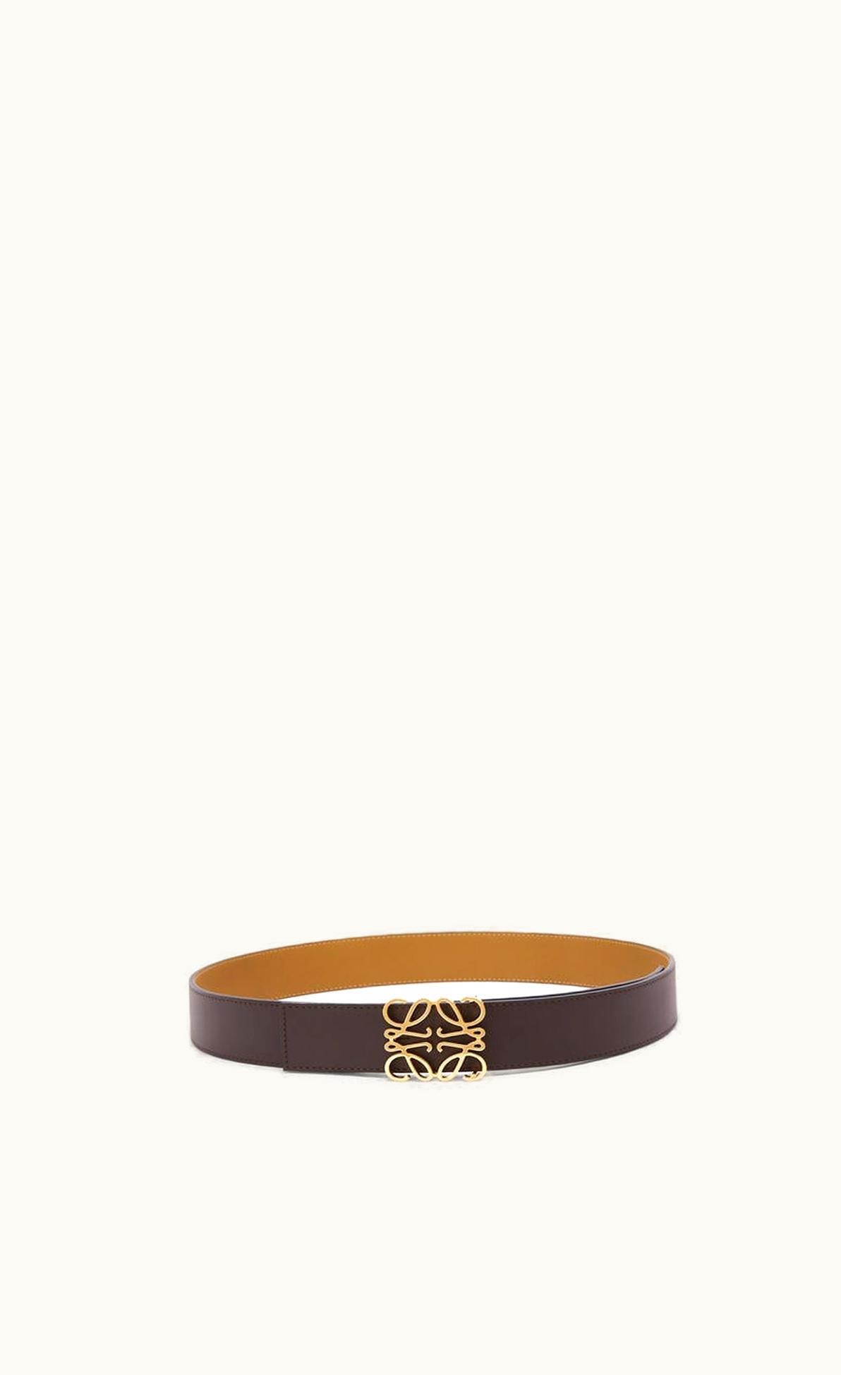Loewe Reversible Anagram Belt In Smooth Calfskin And Brass UZ0129458