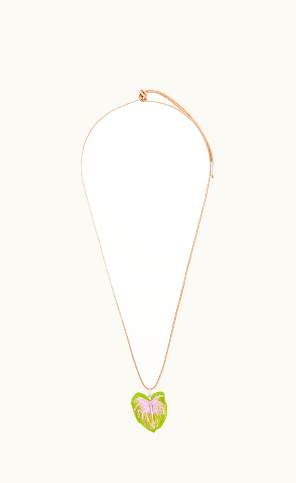 Loewe Anthurium Pendant Necklace In Sterling Silver UZ0129466