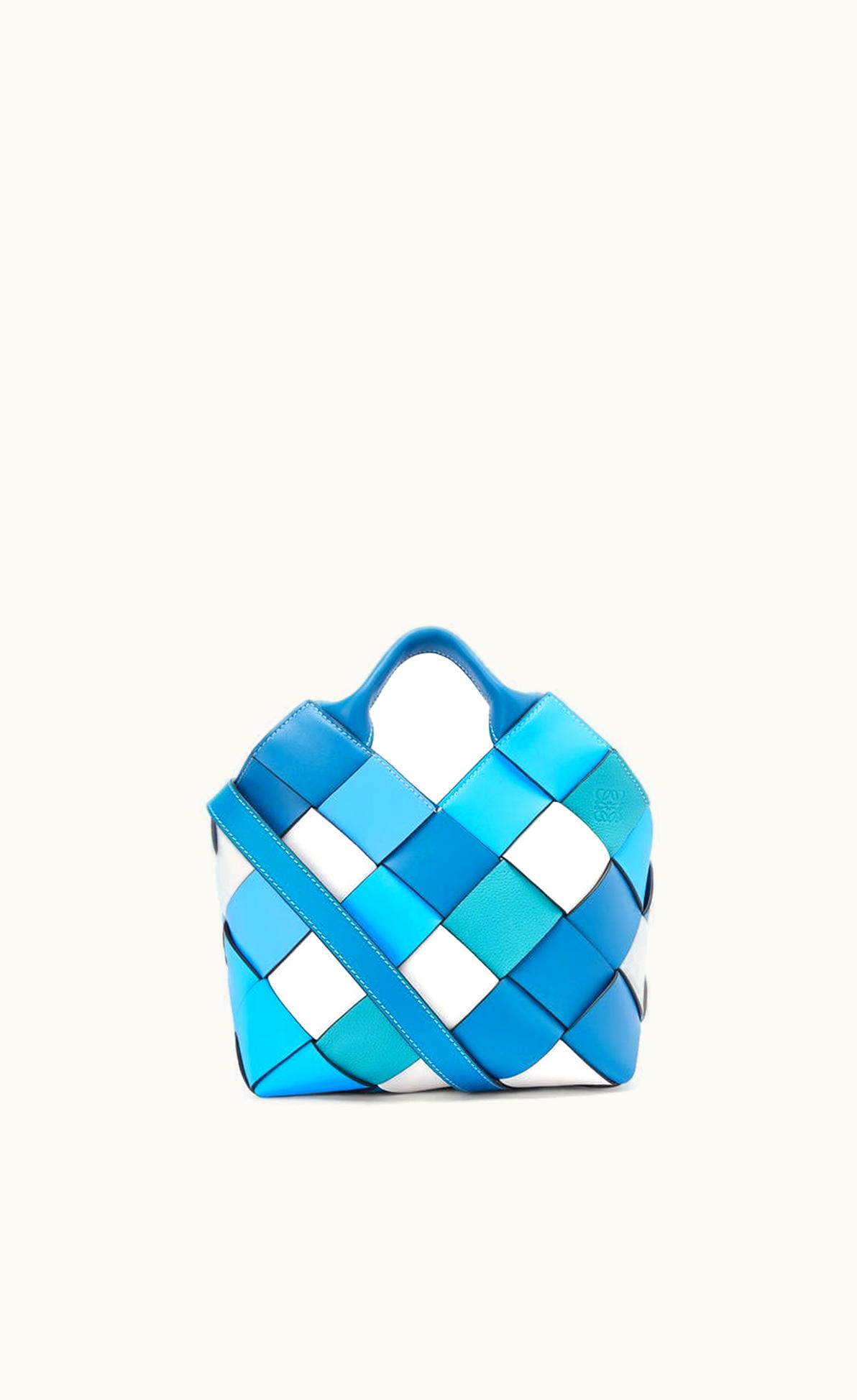 Loewe Small Surplus Leather Woven Basket Bag In Calfskin UZ0129490