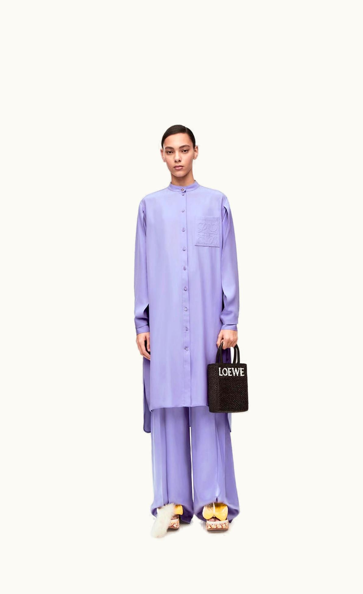 Loewe Anagram Tunic Dress In Silk Toile UZ0129521
