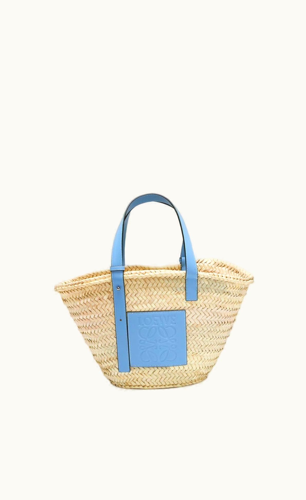 Loewe Basket Bag In Palm Leaf And Calfskin UZ0129566