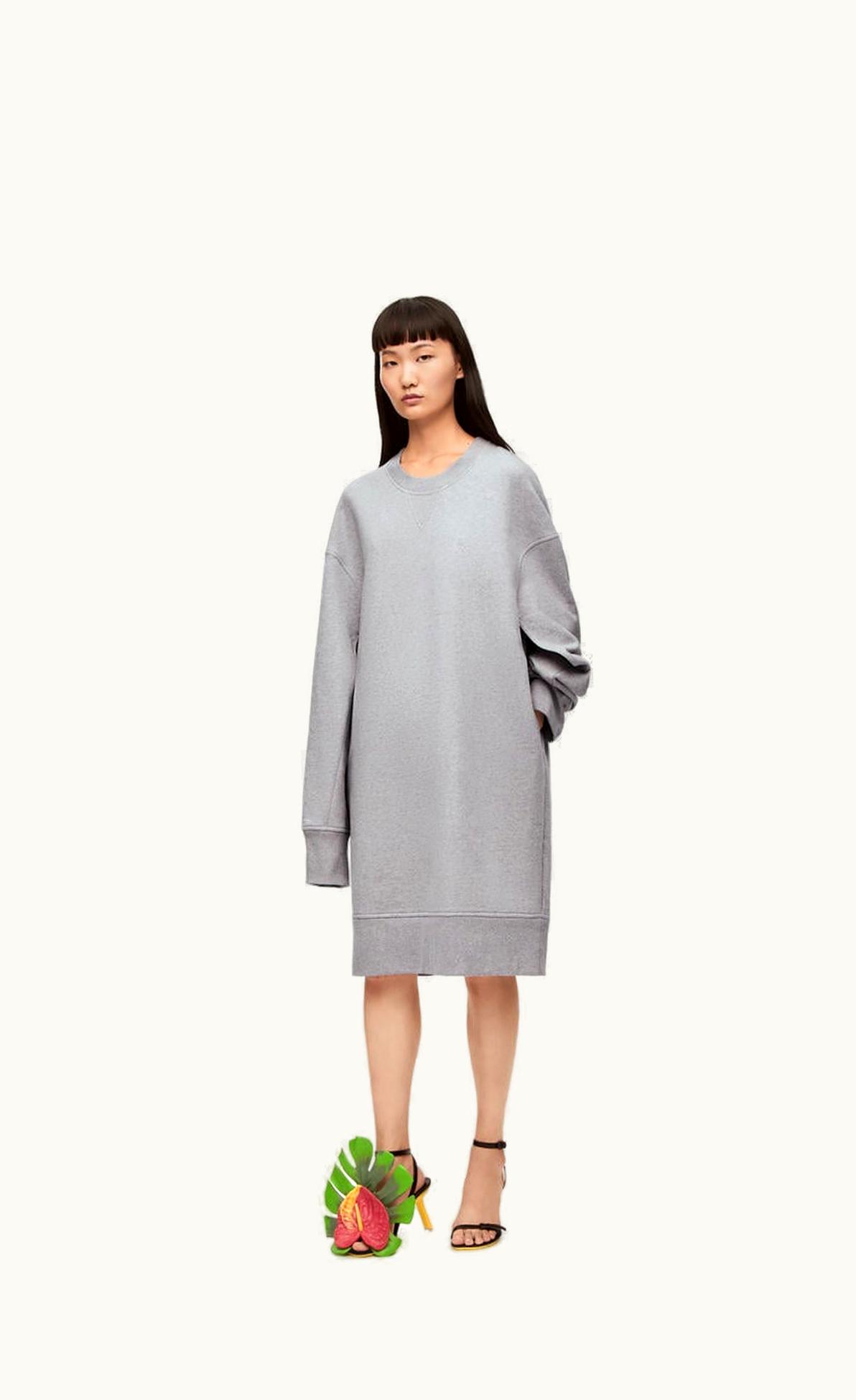 Loewe Elongated Sweatshirt Dress In Cotton Fleece UZ0129574