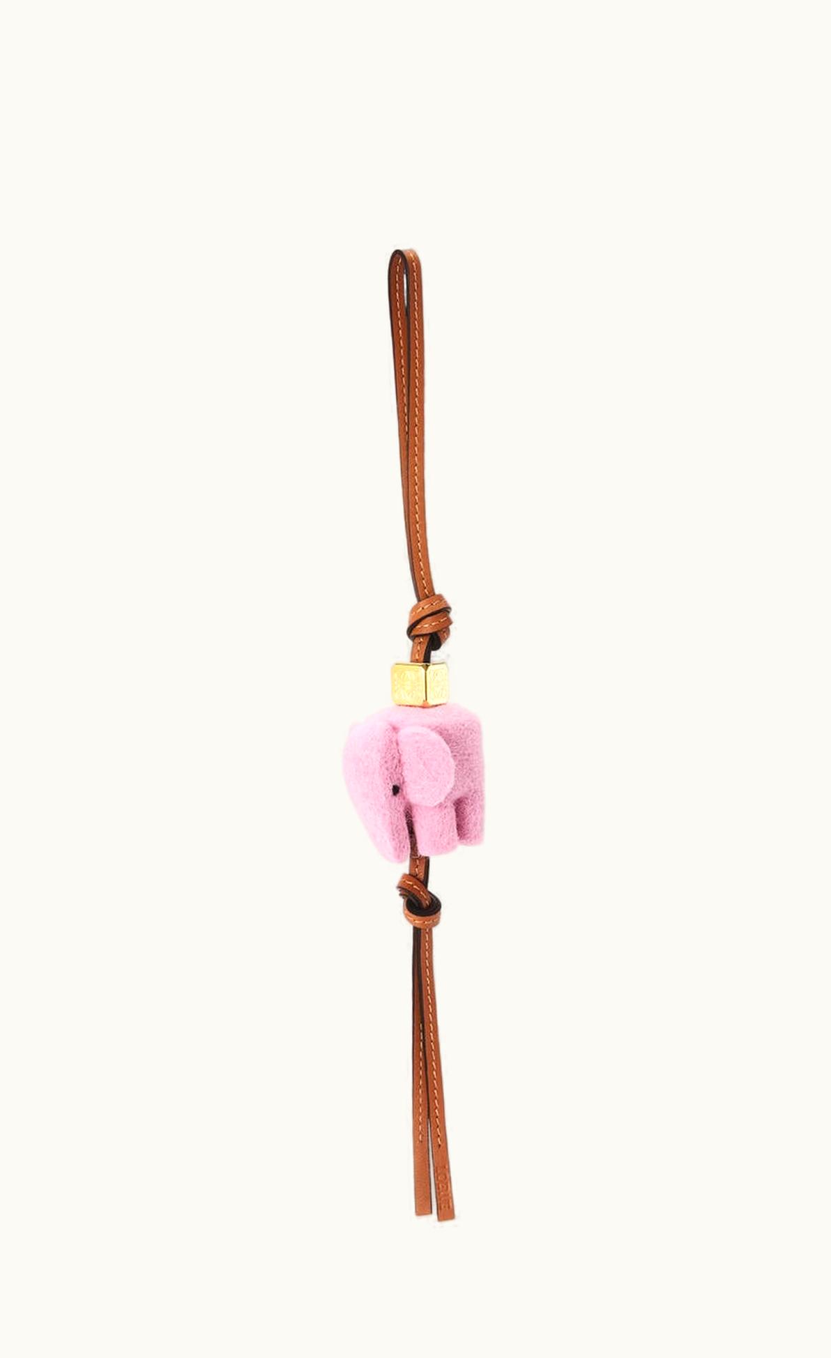 Loewe Elephant Charm In Felt And Calfskin