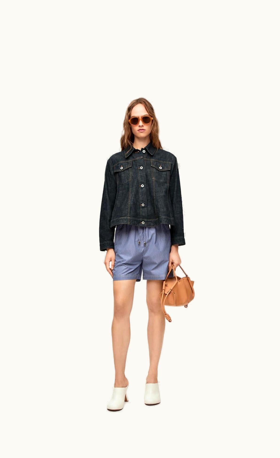 Loewe Short Trapeze Jacket In Denim UZ0129662