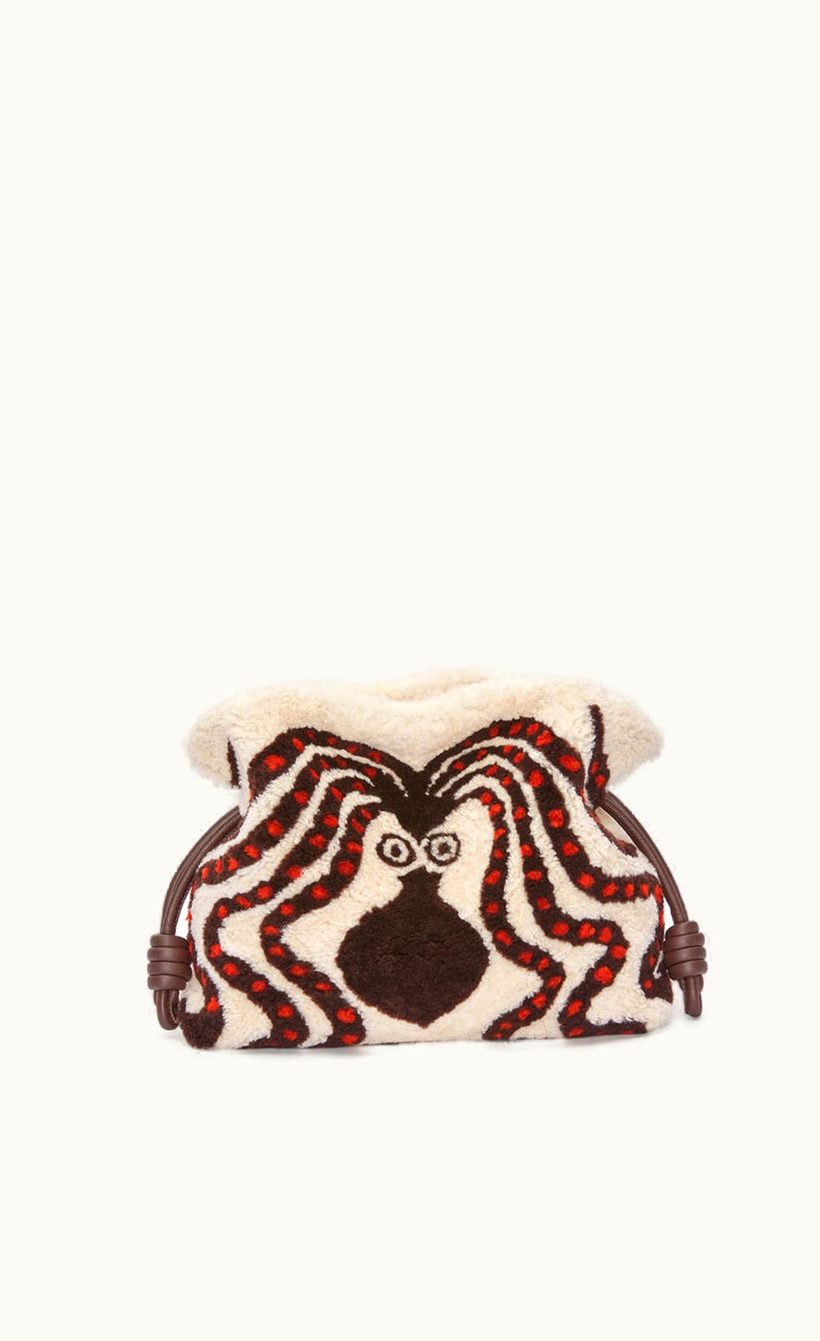 Loewe Flamenco Clutch In Shearling