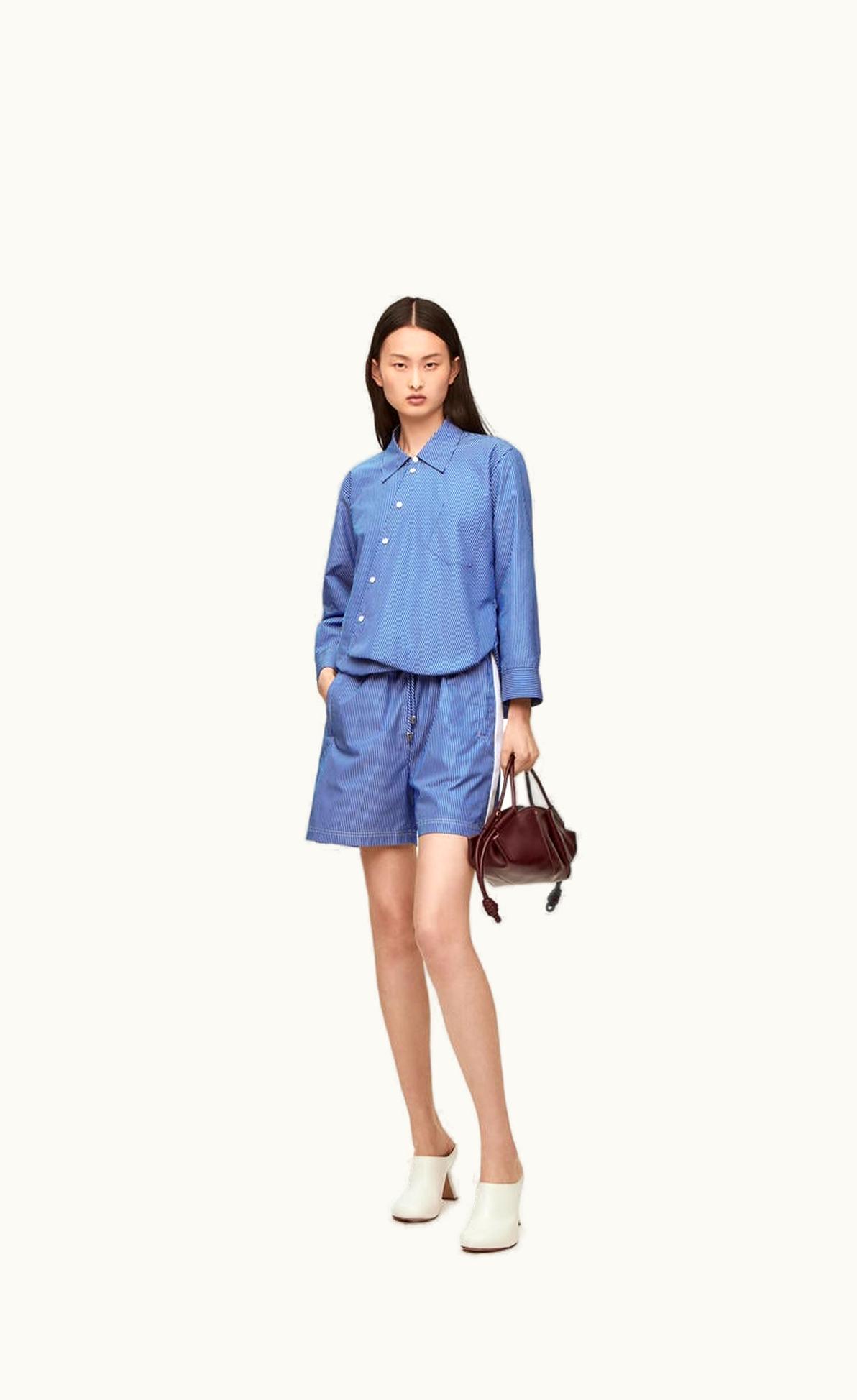 Loewe Striped Shorts In Cotton Poplin UZ0129748