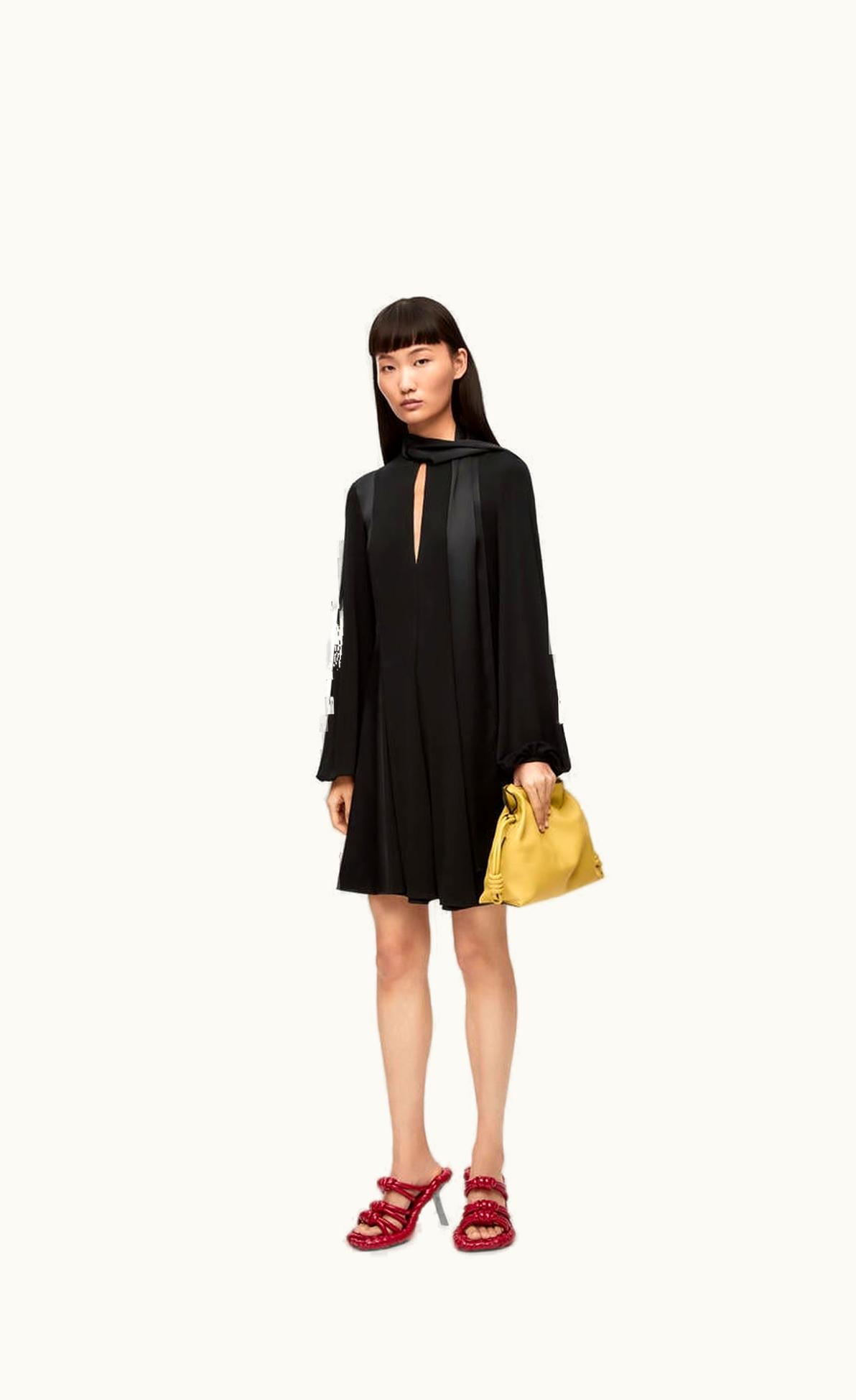 Loewe Lavalliere Dress In Crepe Jersey And Crepe Satin UZ0129755