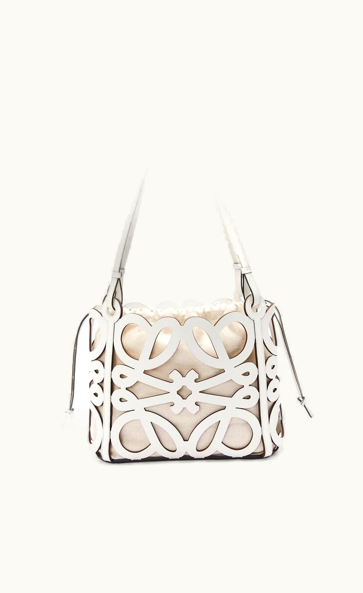 Loewe Small Anagram Cut-Out Tote In Box Calfskin