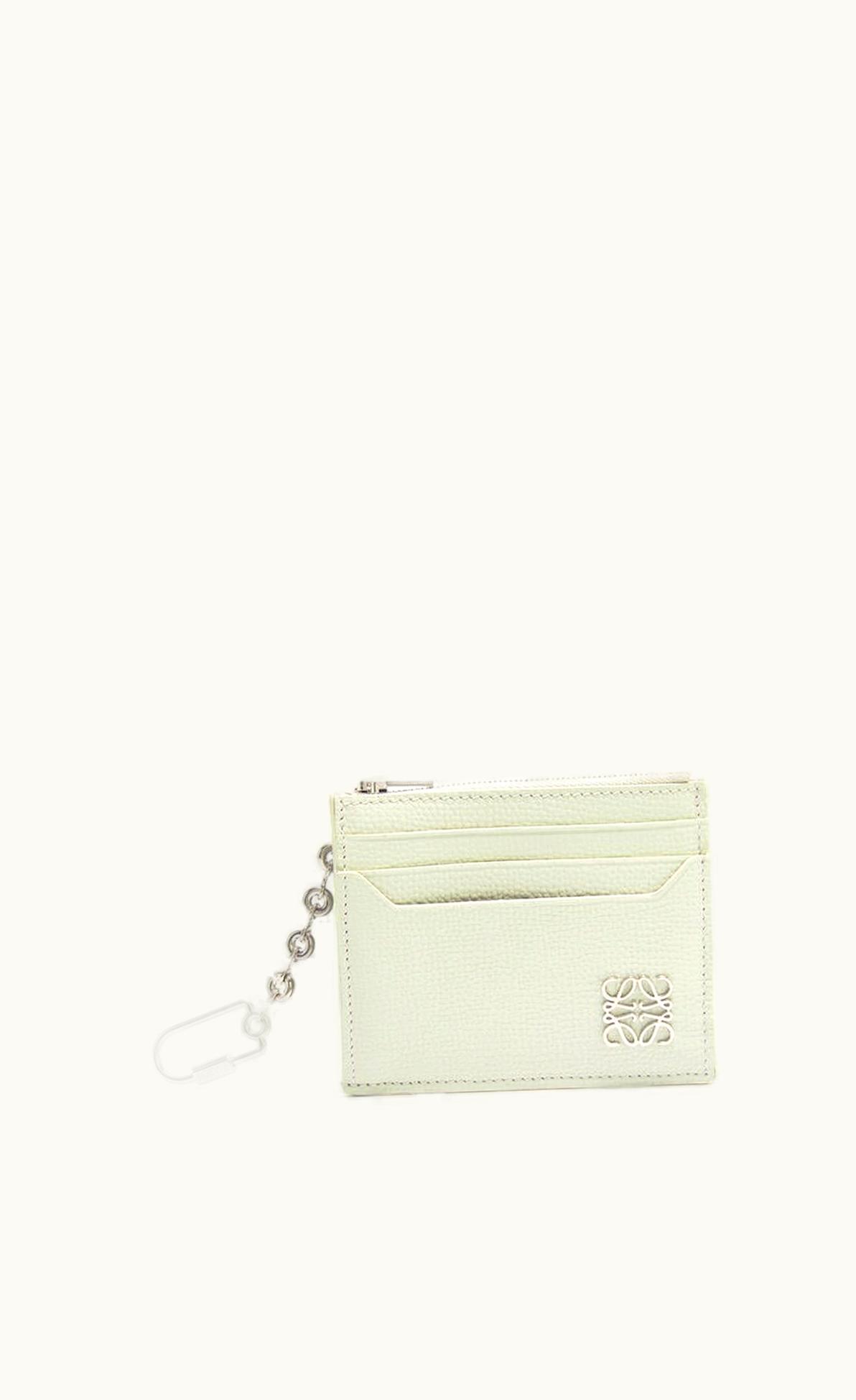 Loewe Anagram Square Cardholder In Pebble Grain Calfskin With Chain UZ0129938