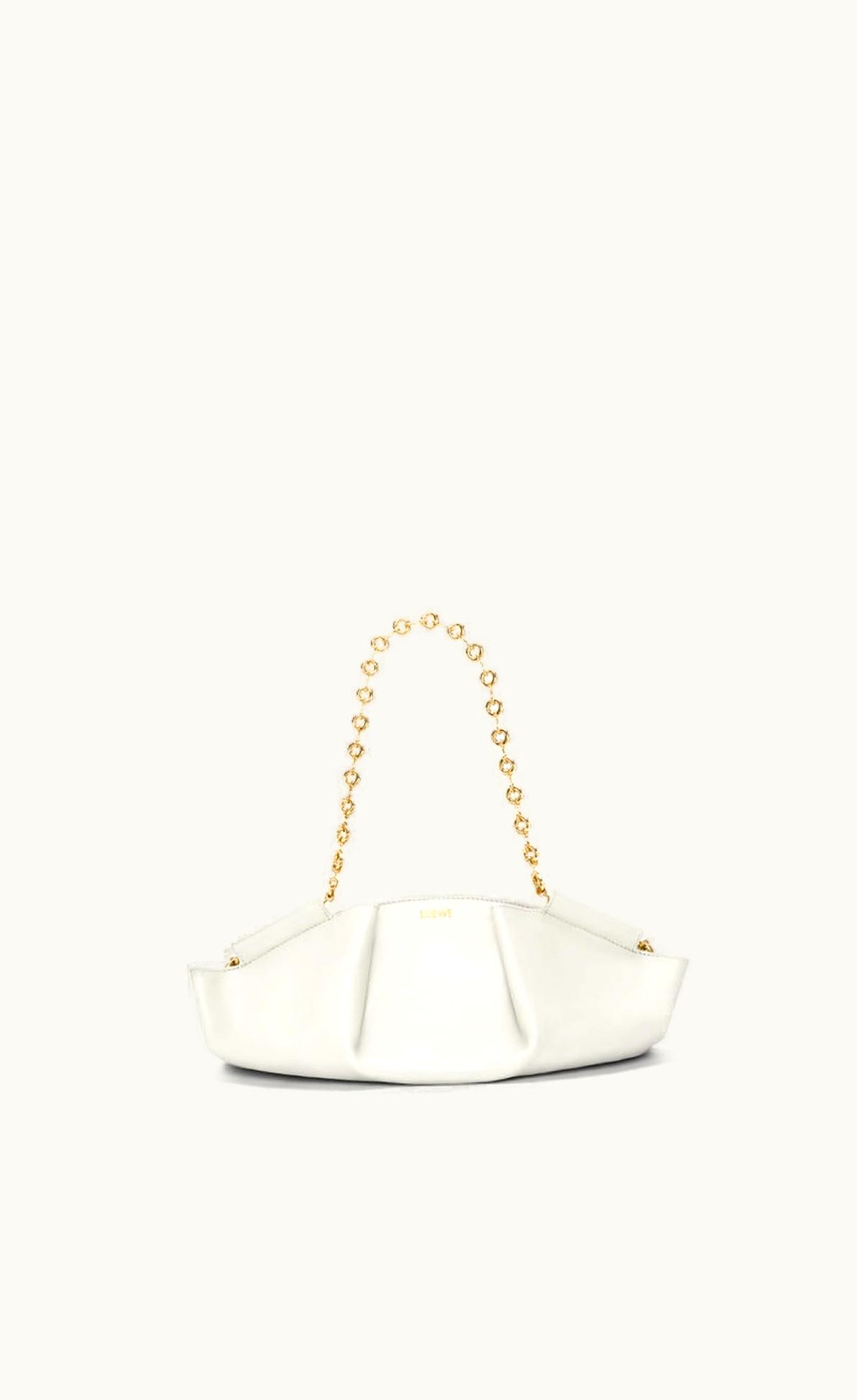 Loewe Small Paseo Bag In Shiny Nappa Calfskin With Chain UZ0129962