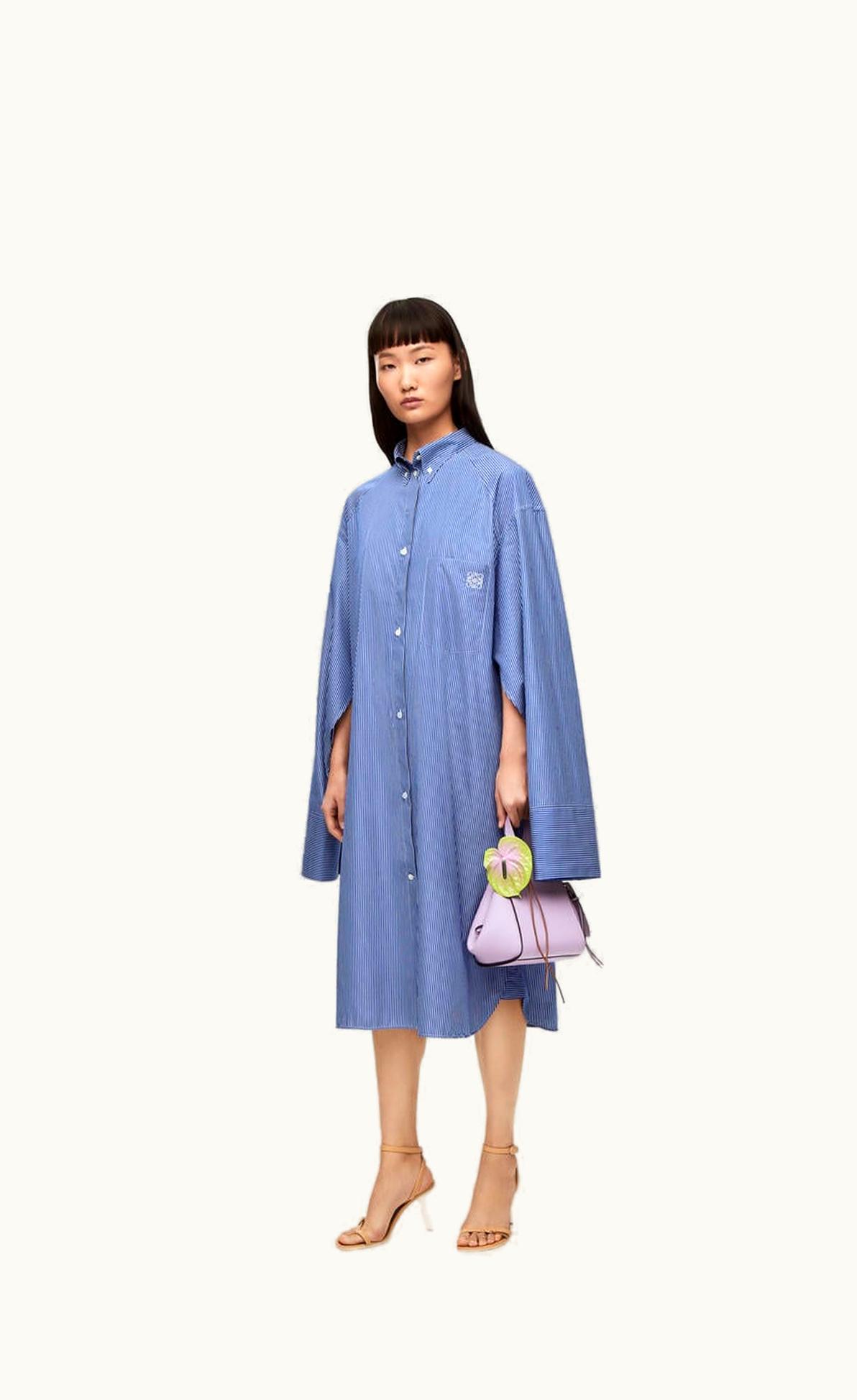 Loewe Elongated Shirt Dress In Striped Cotton Poplin UZ0130015