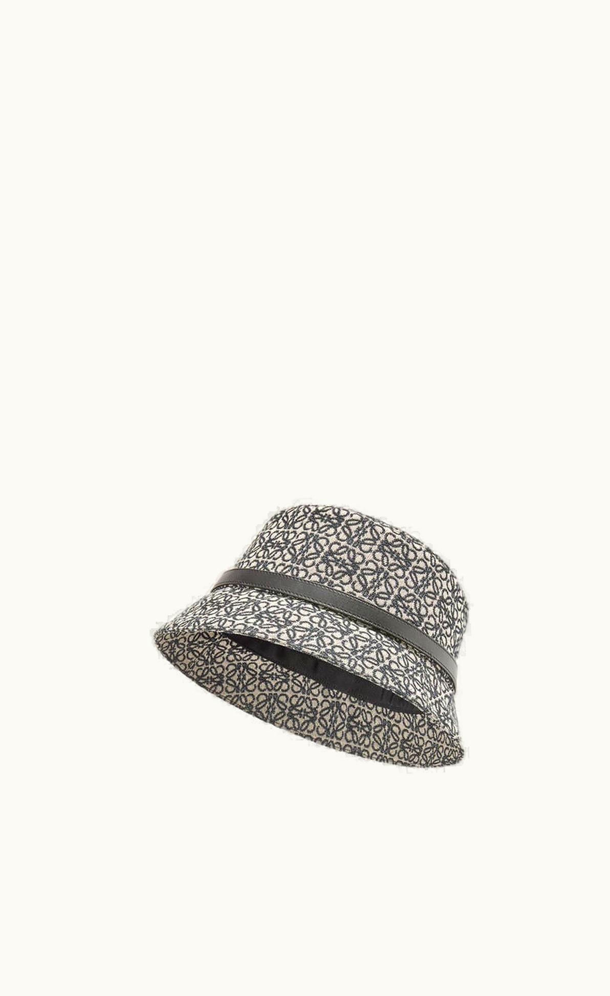 Loewe Anagram Bucket Hat In Jacquard And Calfskin UZ0130018