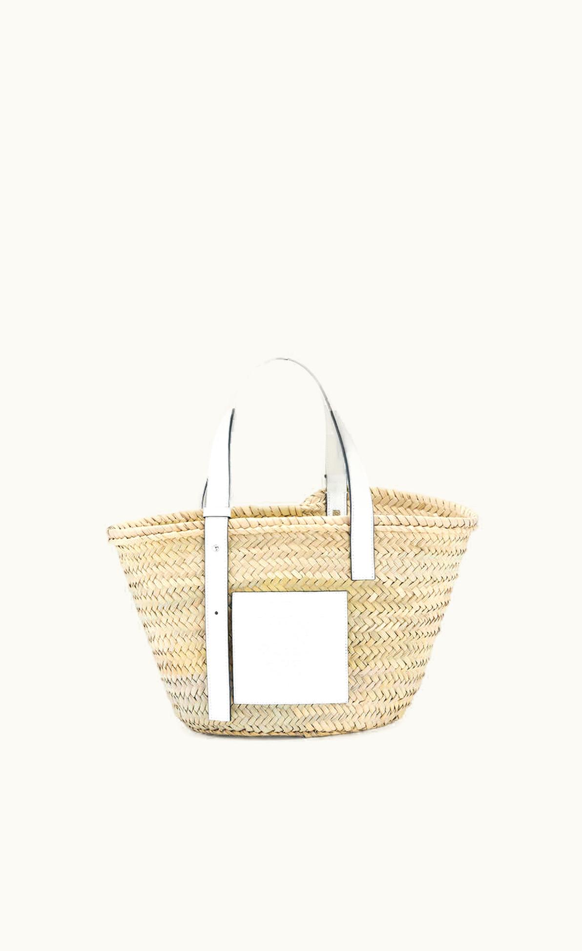 Loewe Basket Bag In Palm Leaf And Calfskin UZ0130042