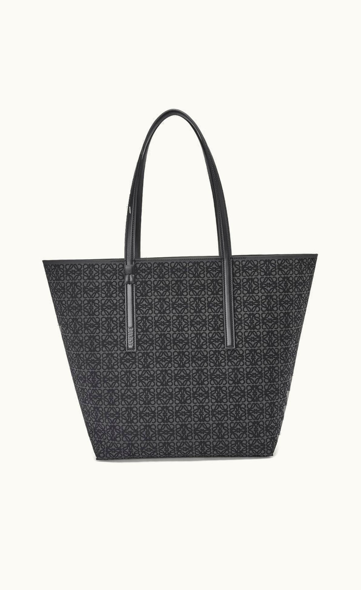 Loewe T Tote Bag In Anagram Jacquard And Calfskin UZ0130047