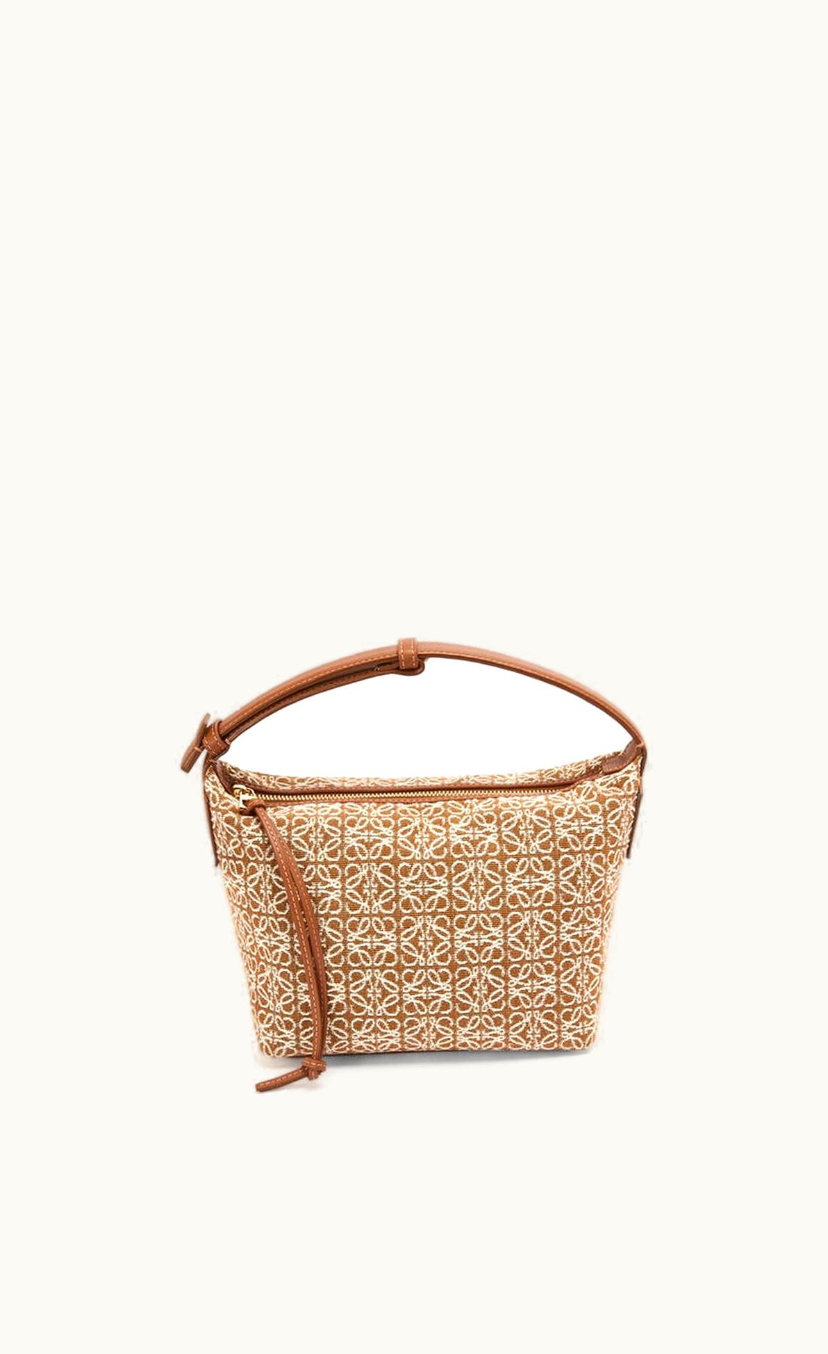 Loewe Small Cubi Bag In Anagram Jacquard And Calfskin UZ0130100