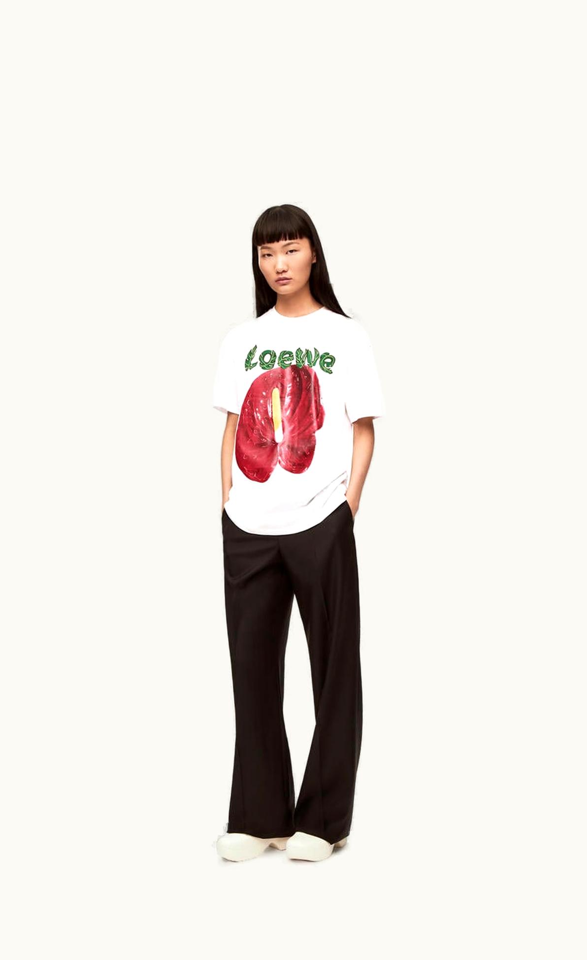 Loewe Anthurium Flower T-Shirt In Cotton Jersey UZ0130110
