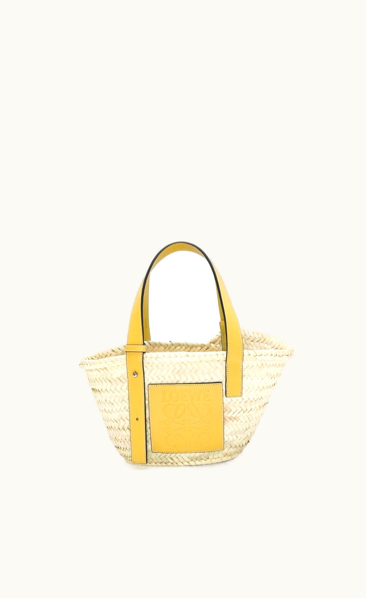 Loewe Small Basket Bag In Palm Leaf And Calfskin UZ0130207