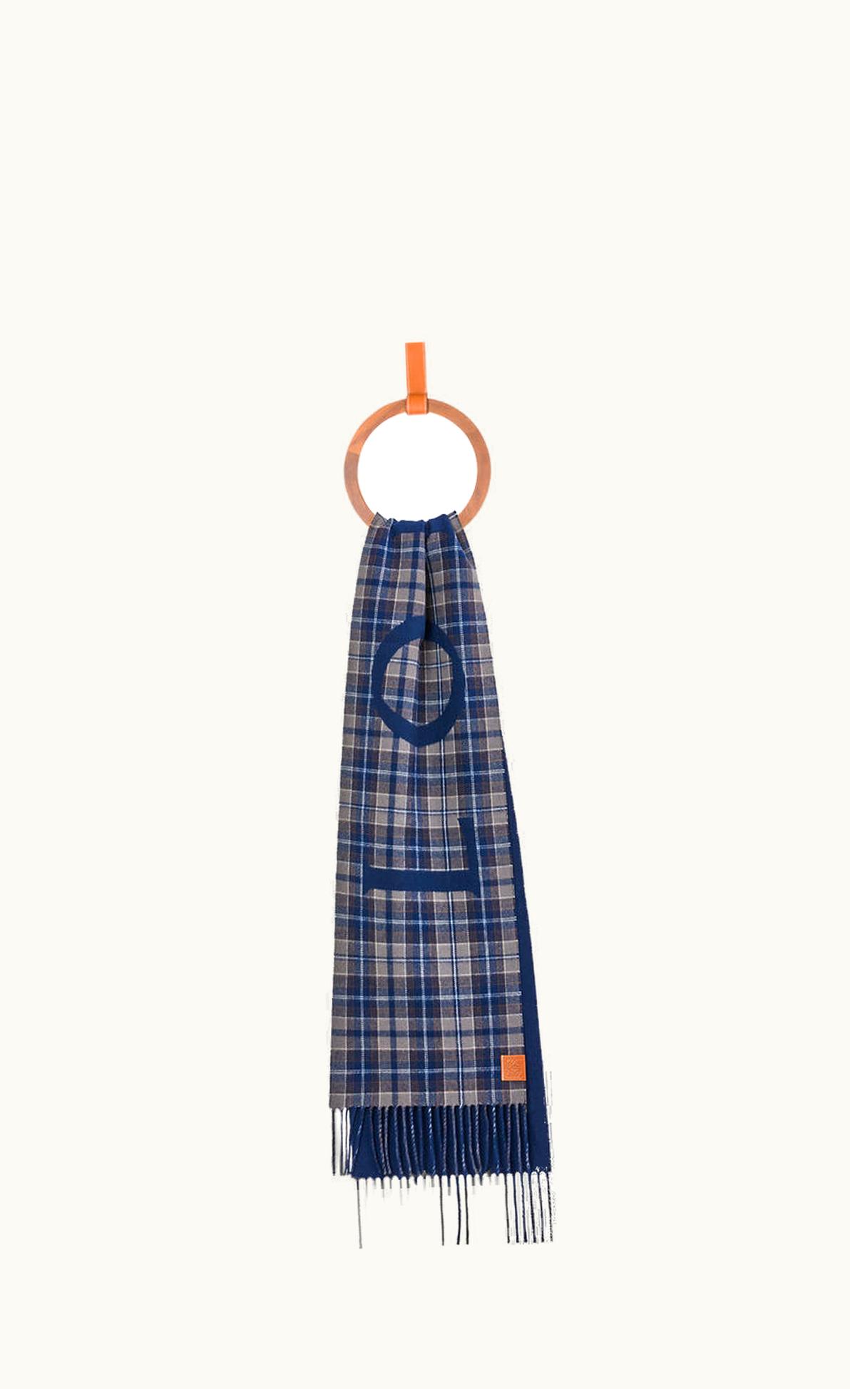 Loewe Check Scarf In Wool And Cashmere UZ0130309