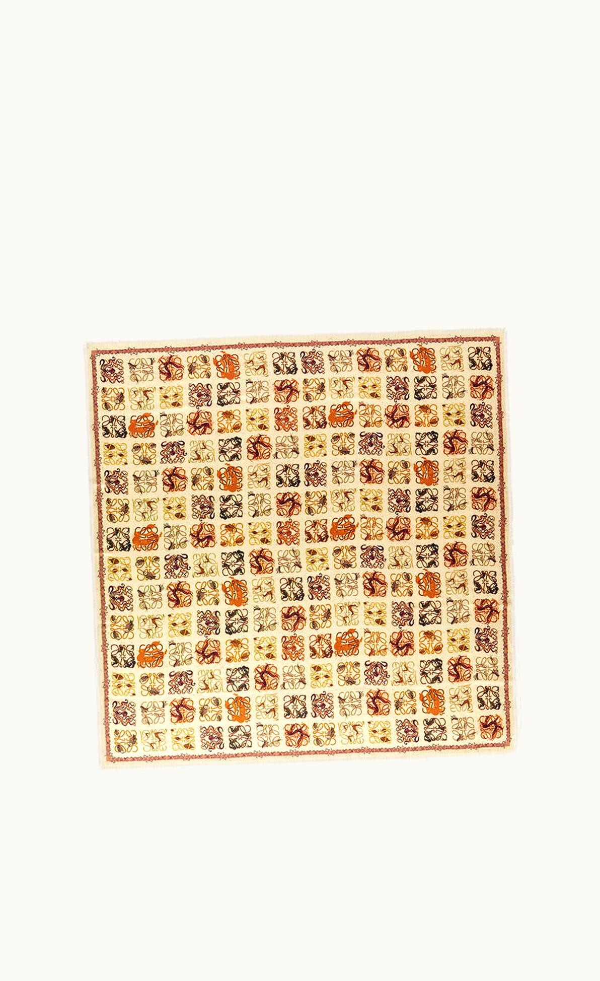 Loewe Animal Print Scarf In Wool, Cotton And Silk
